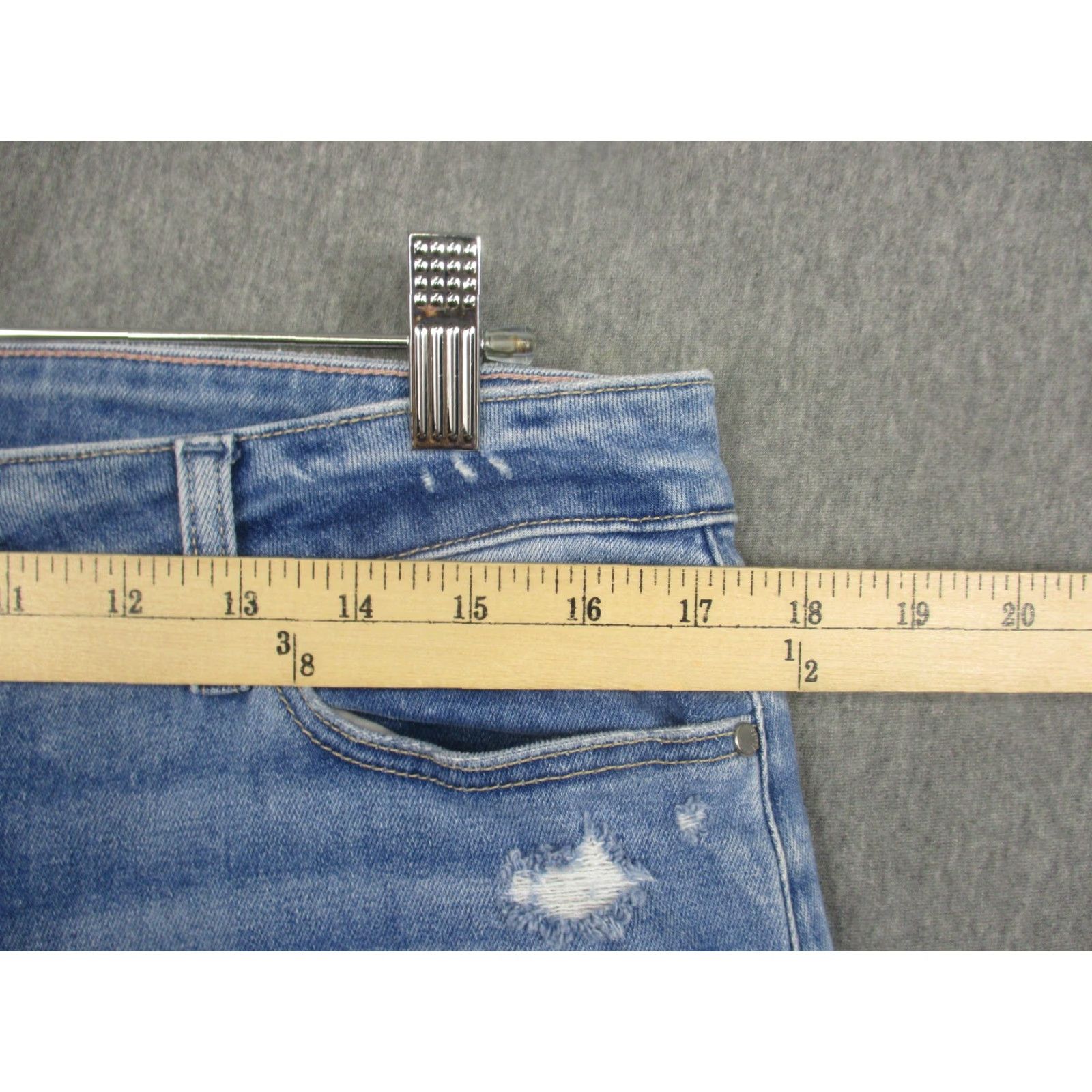 Paige Paige Jeans Womens 31 Blue Straight Distressed High Rise Denim Relaxed Size 24" / US 00 / IT 34 - 3 Thumbnail