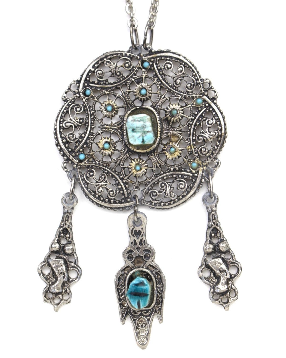 Vintage 2000S JAPANESE MADE CELESTIAL FILIGREE TALISMAN NECKLACE Size ONE SIZE - 1 Thumbnail