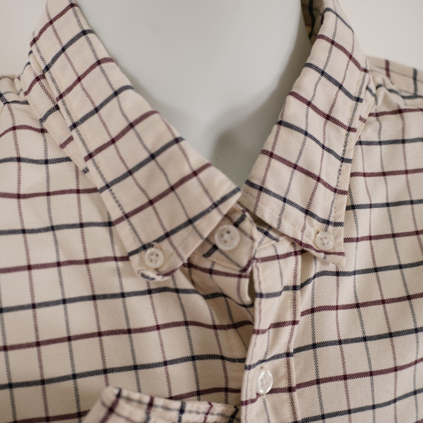 J.Crew J. Crew Flex Oxford Flannel Cotton Slim Cream Blue Red Check Size US L / EU 52-54 / 3 - 2 Thumbnail