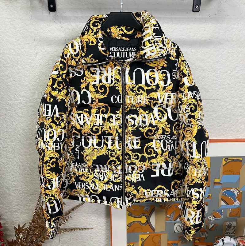 Versace Versace Black and Gold Puffer Jacket 0089 Size US M / EU 48-50 / 2 - 1 Thumbnail