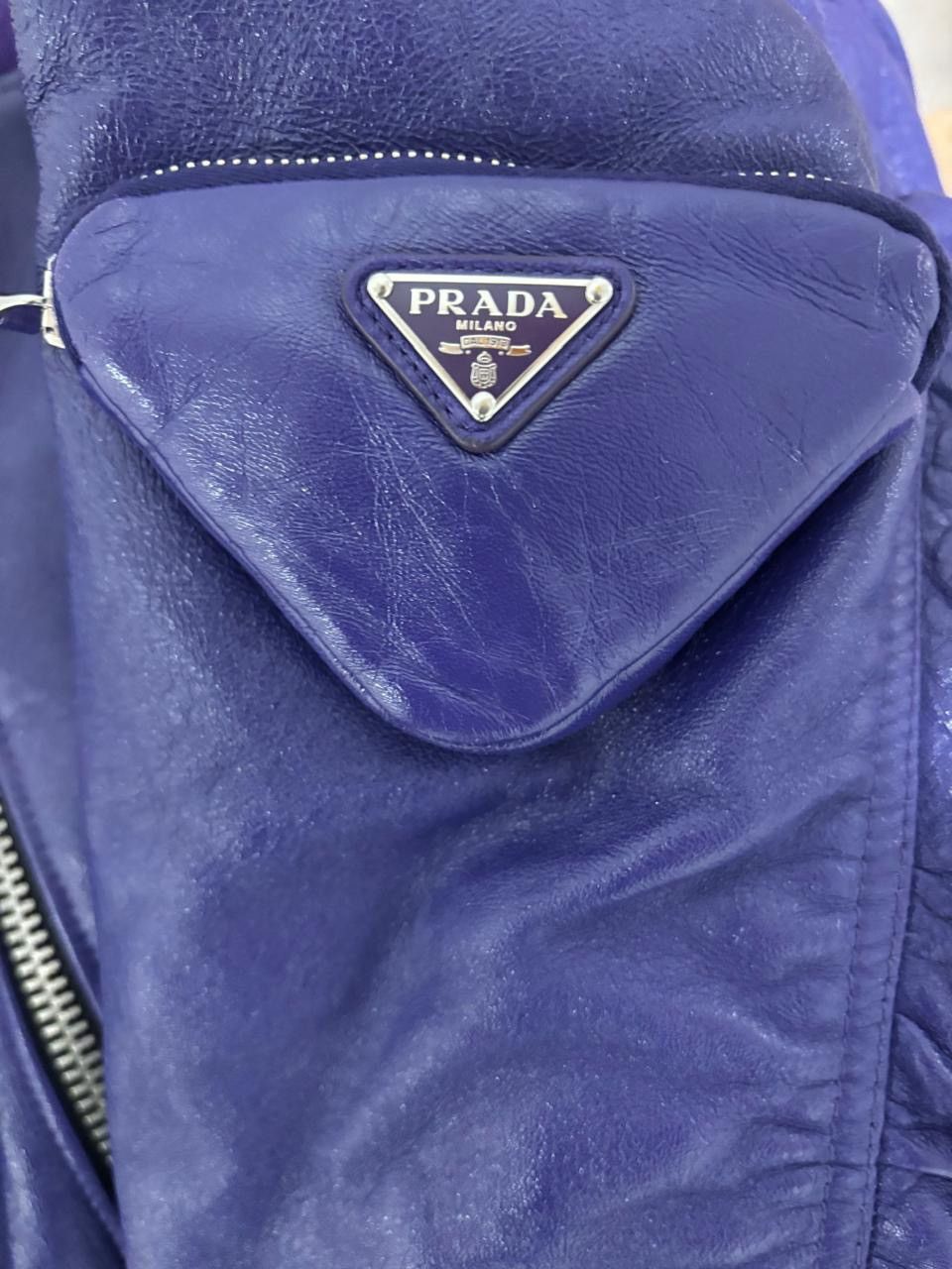 Prada Prada Nappa Leather Purple Bomber Jacket Size US L / EU 52-54 / 3 - 5 Thumbnail