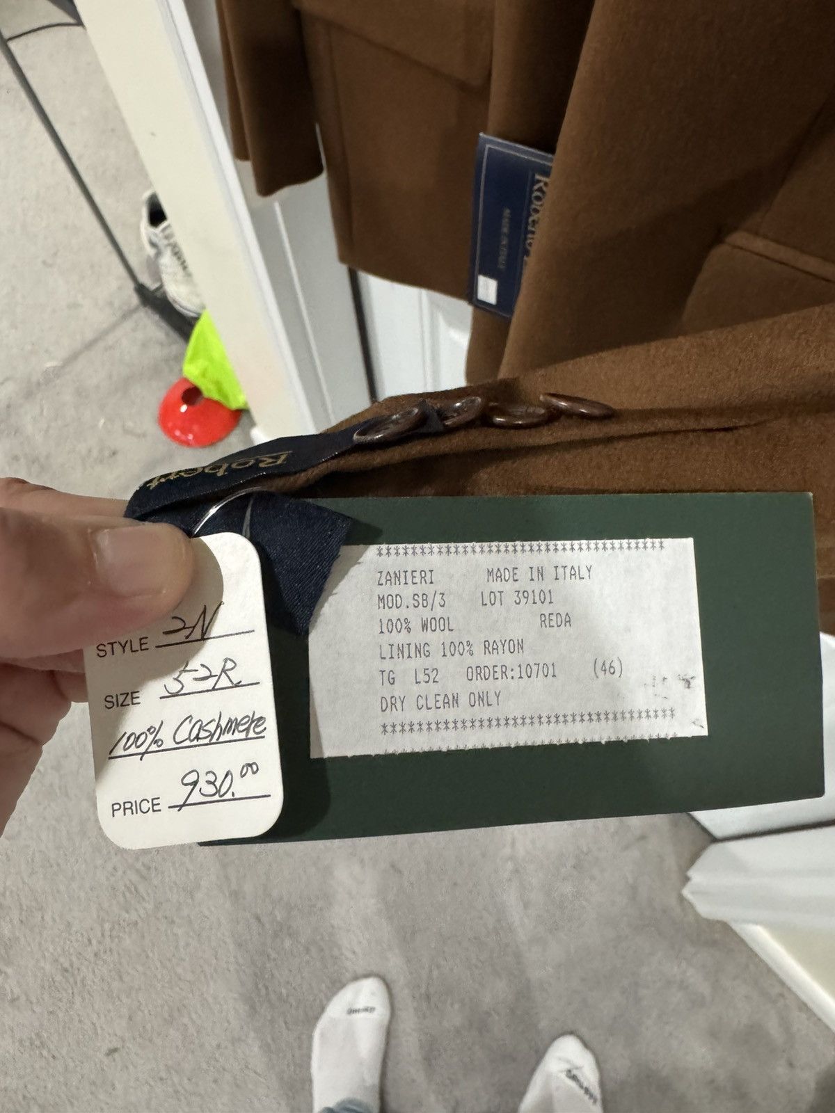 Other Roberto Zanieri Men's Brown Cashmere Blazer Jacket size 52R Size 52R - 3 Thumbnail
