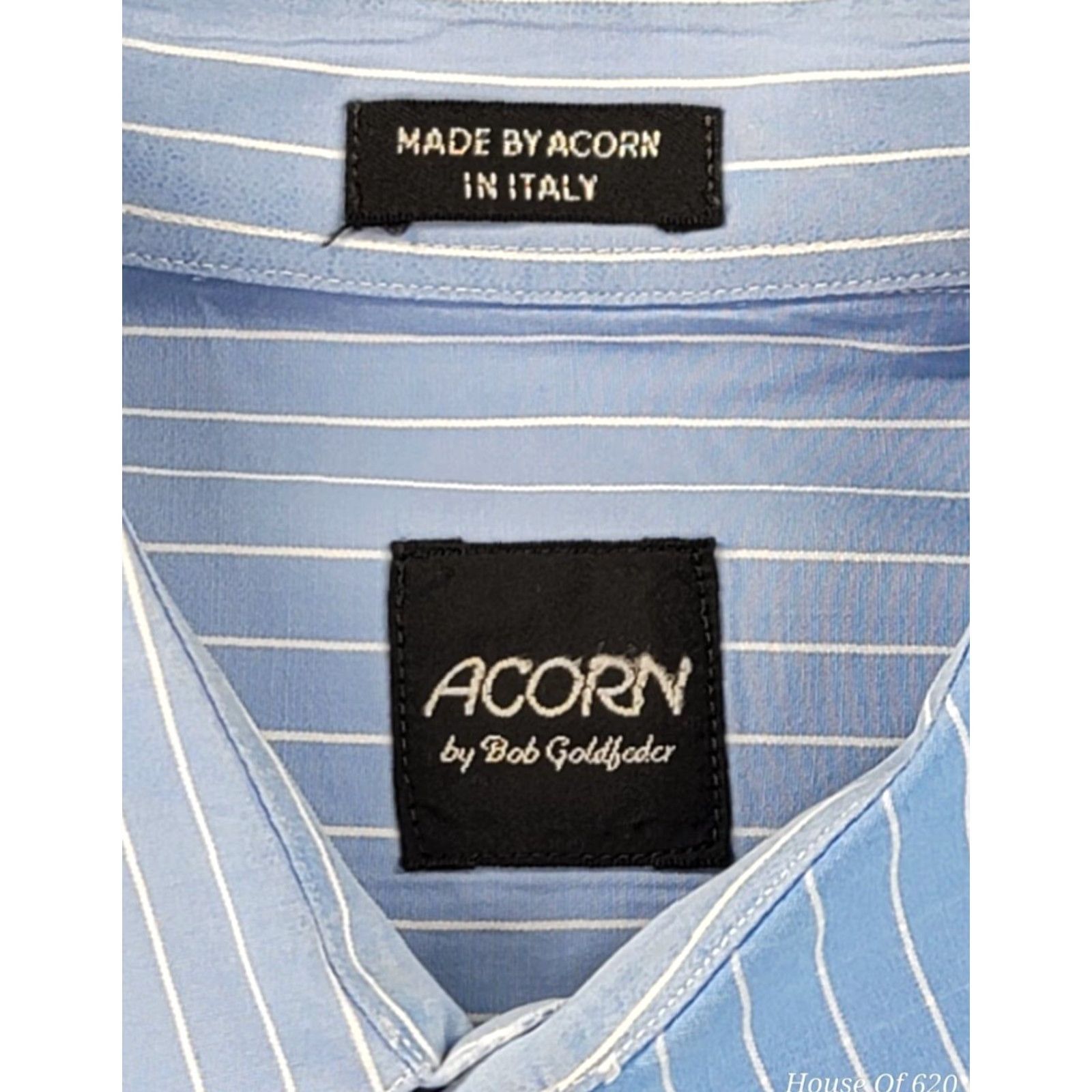 Vintage Acorn Shirt L Blue White Striped Button-Up Long Sleeve Italy Sz L Size US L / EU 52-54 / 3 - 6 Thumbnail
