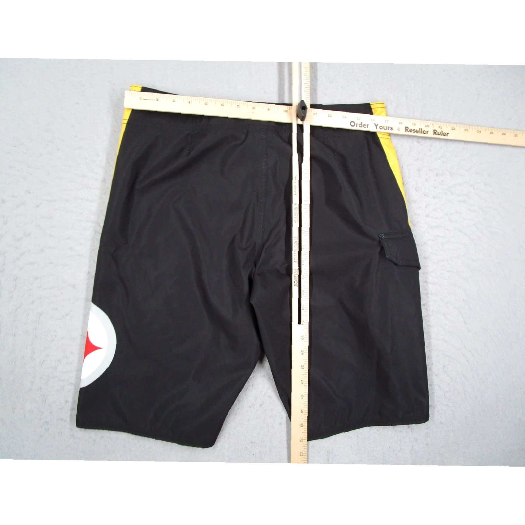Quiksilver Quiksilver Pittsburgh Steelers Board Shorts Mens 32 Black Yellow P101417 Swim Size US 32 / EU 48 - 5 Thumbnail