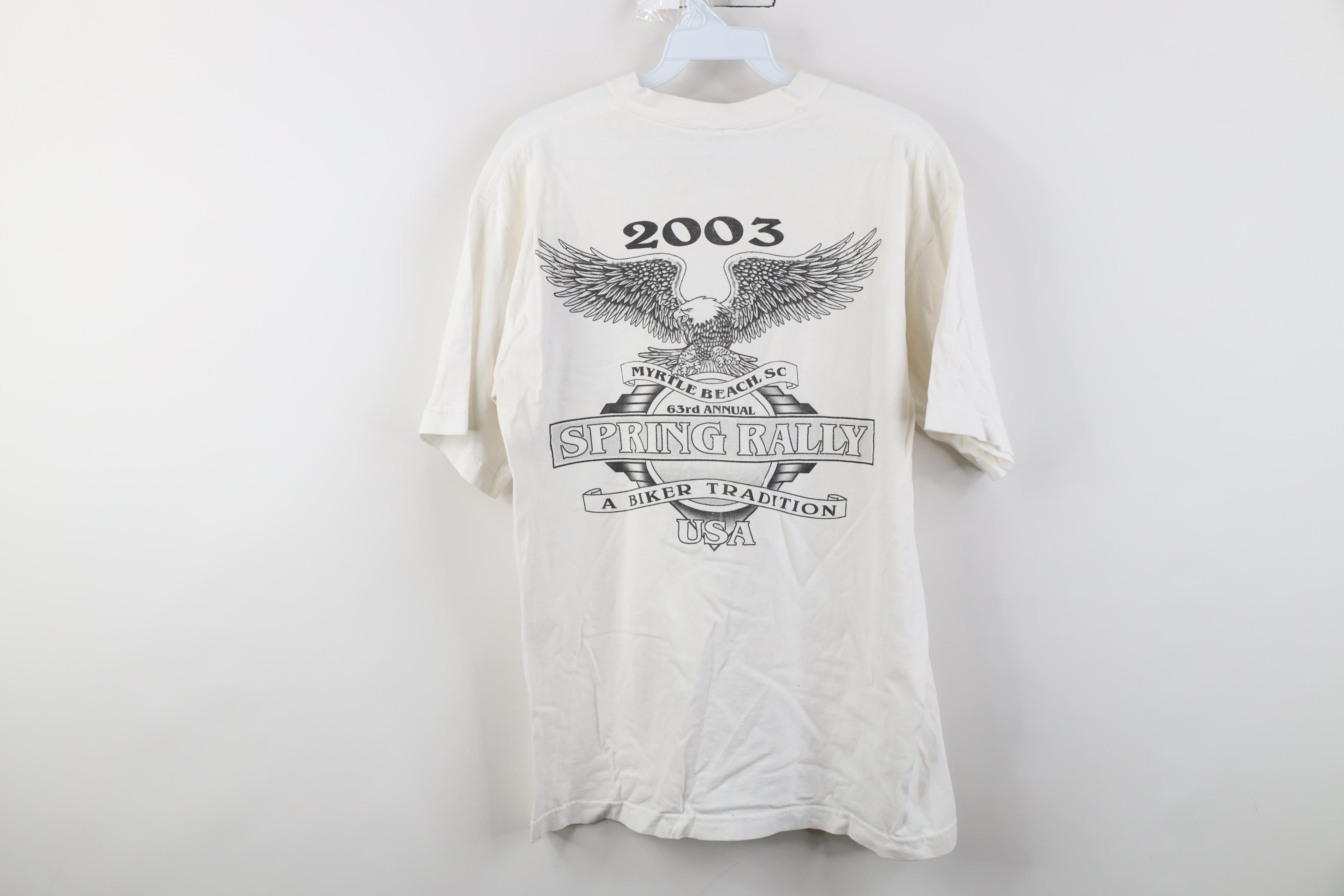 Vintage Vintage Y2K 2003 Eagle Motorcycle Spring Carolina T-Shirt Size US M / EU 48-50 / 2 - 13 Thumbnail