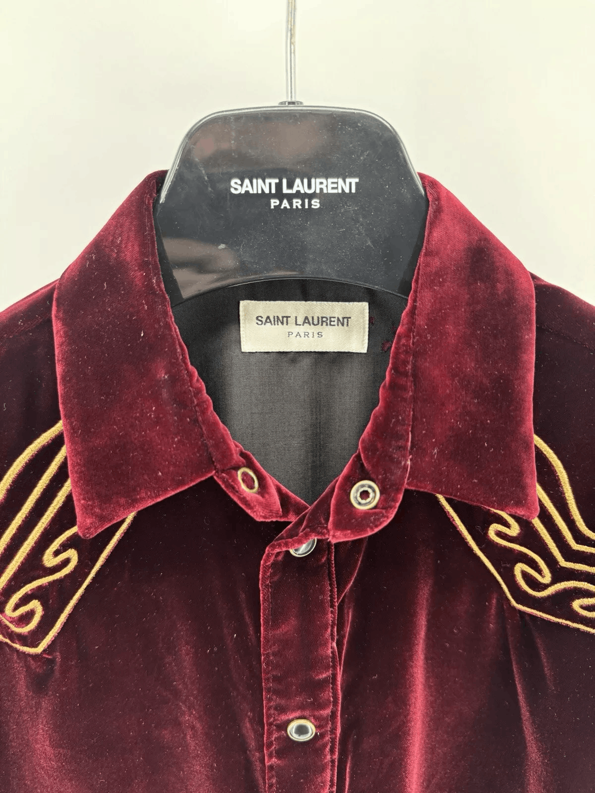 Yves Saint Laurent Saint Laurent Velour Shirt Size 38 / 15 Medium Size US M / EU 48-50 / 2 - 3 Thumbnail