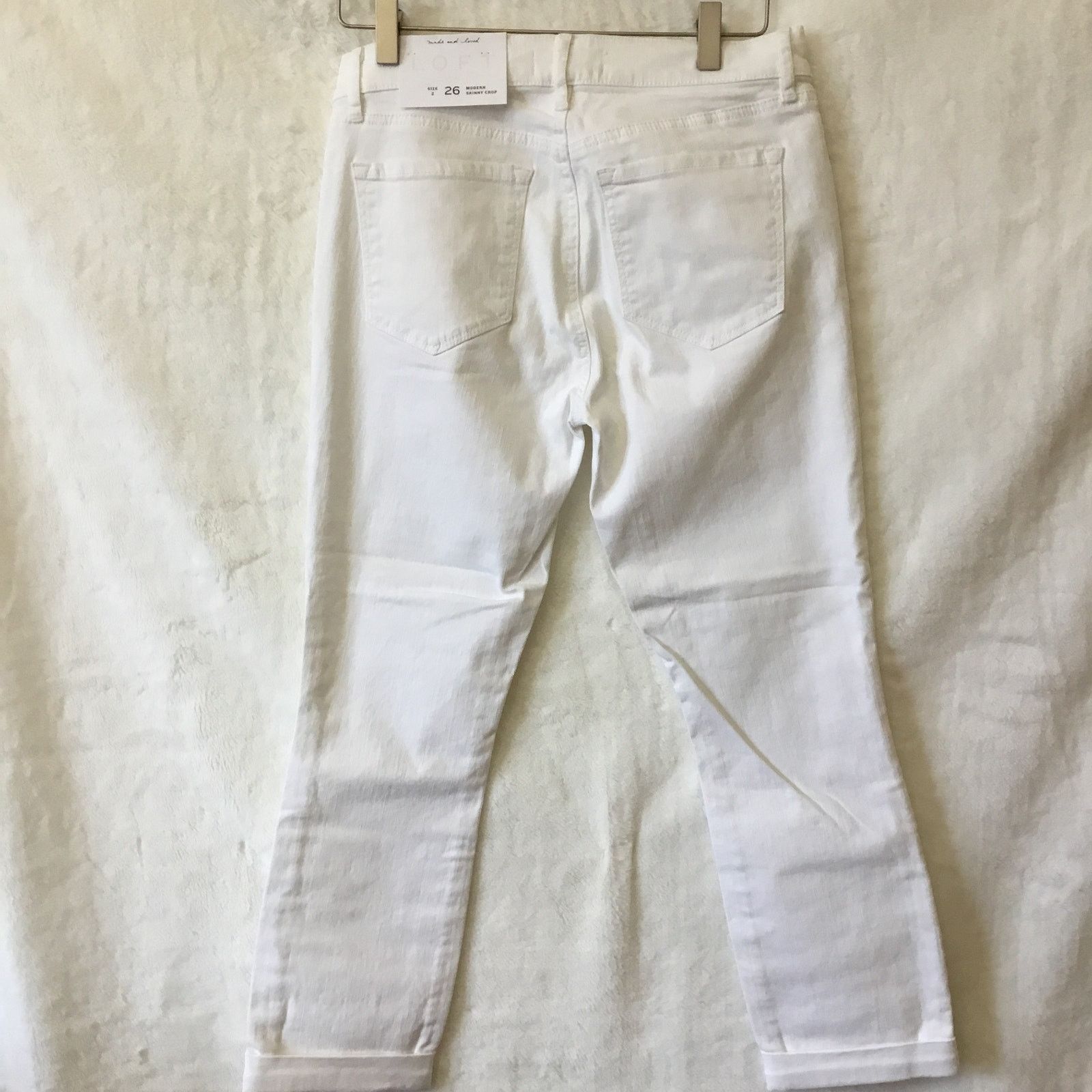 Loft LOFT White Skinny Crop Jeans with Stretch Size 26" / US 2 / IT 38 - 6 Thumbnail