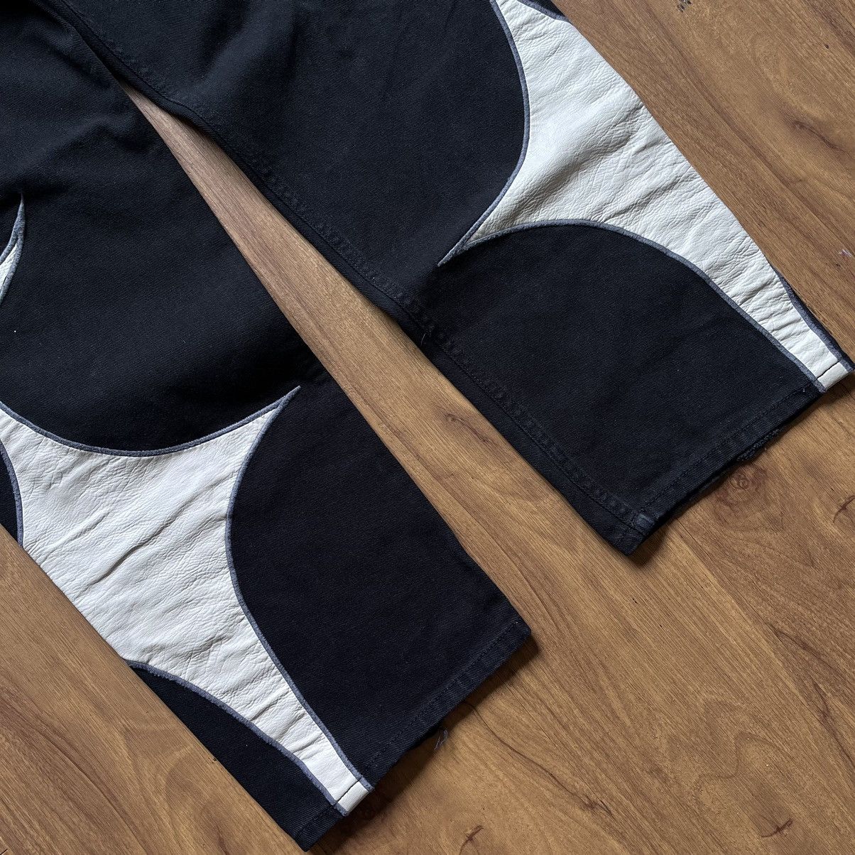 Japanese Brand × Thug Club Thug Club Leather Denim Pants Size US 33 - 5 Thumbnail