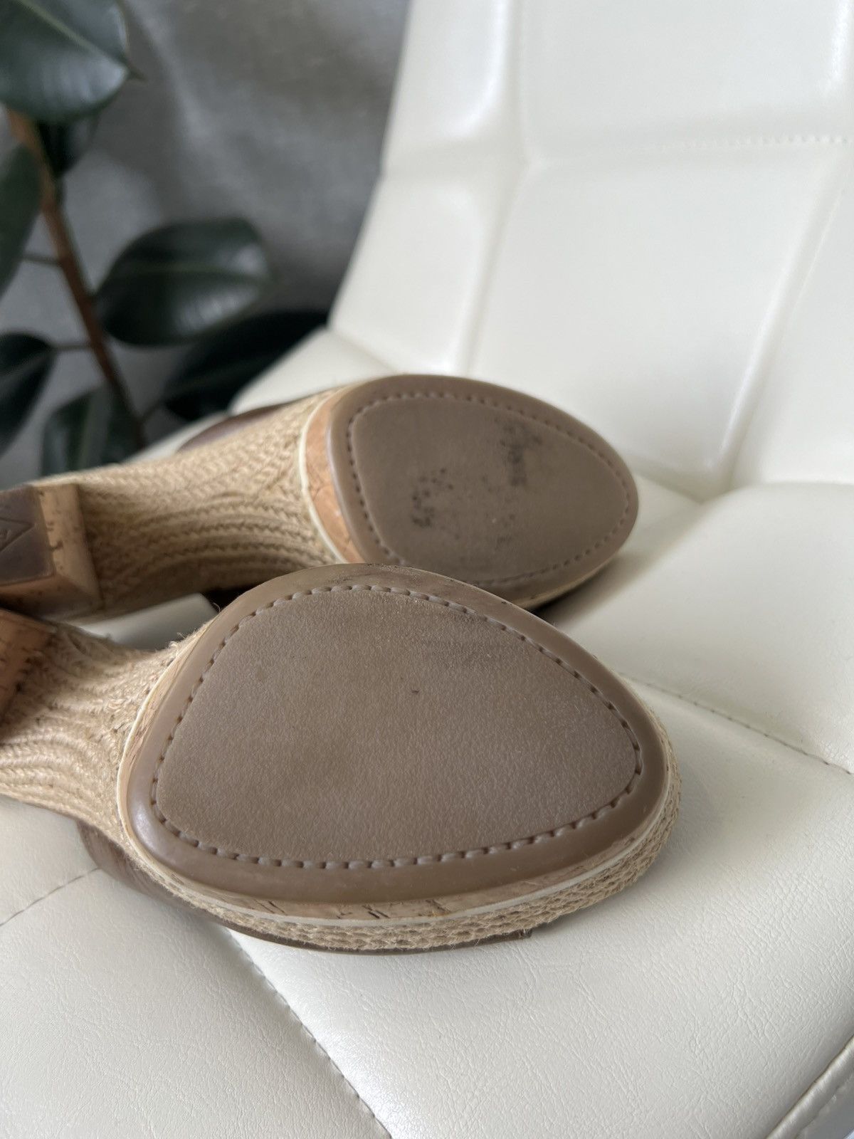 Prada Prada Leather Platform Mules Cork Heels Woven Trim Sandals Size US 8 / IT 38 - 20 Thumbnail