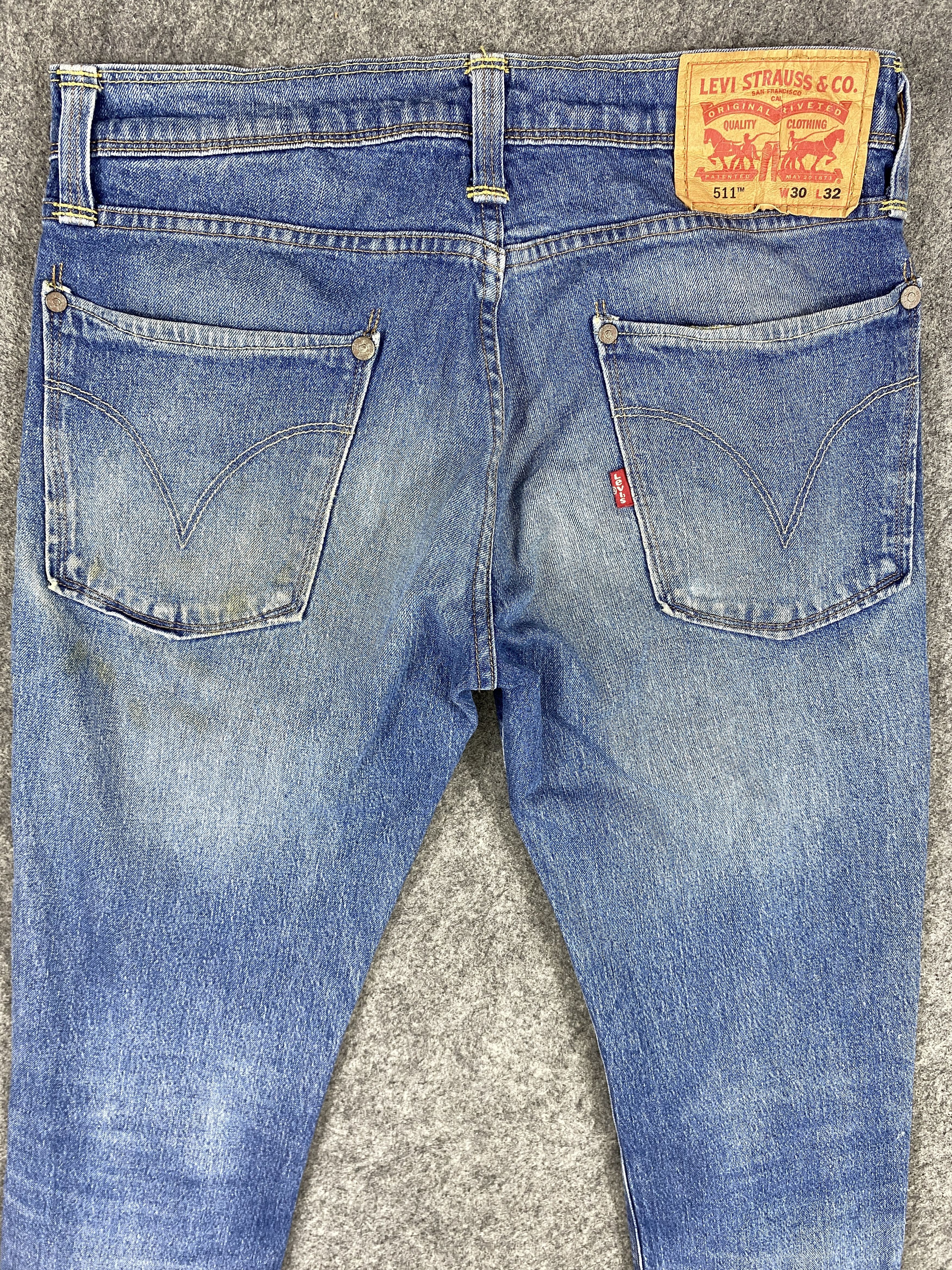 Levi's Blue Distressed Levi's 511 Jeans 30x31 Denim -SJ185 Size US 30 / EU 46 - 4 Thumbnail