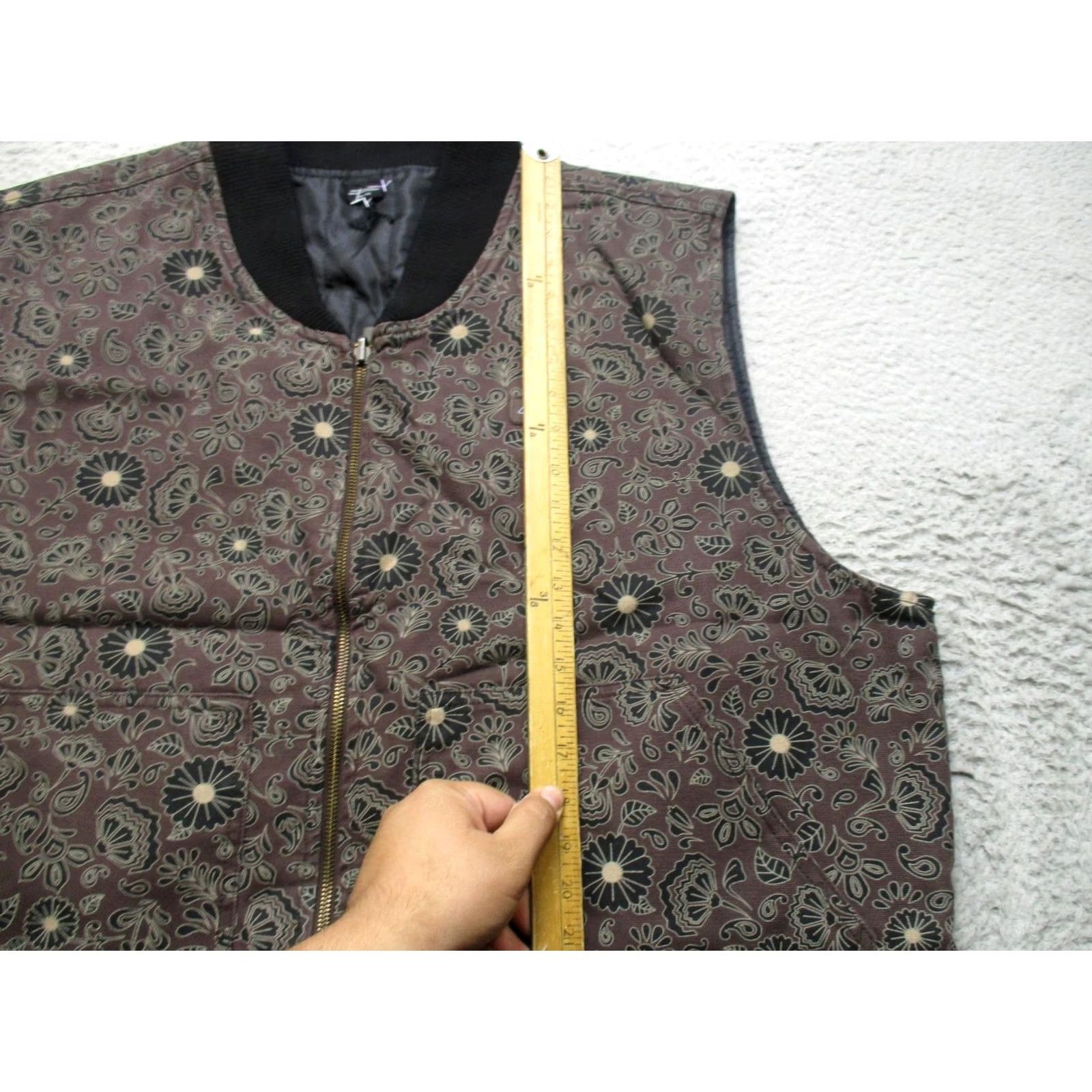 Dickies Dickies Vest Mens 2XL Brown Floral Canvas Quilted Full Zip Workwear Padded Size US XXL / EU 58 / 5 - 4 Thumbnail