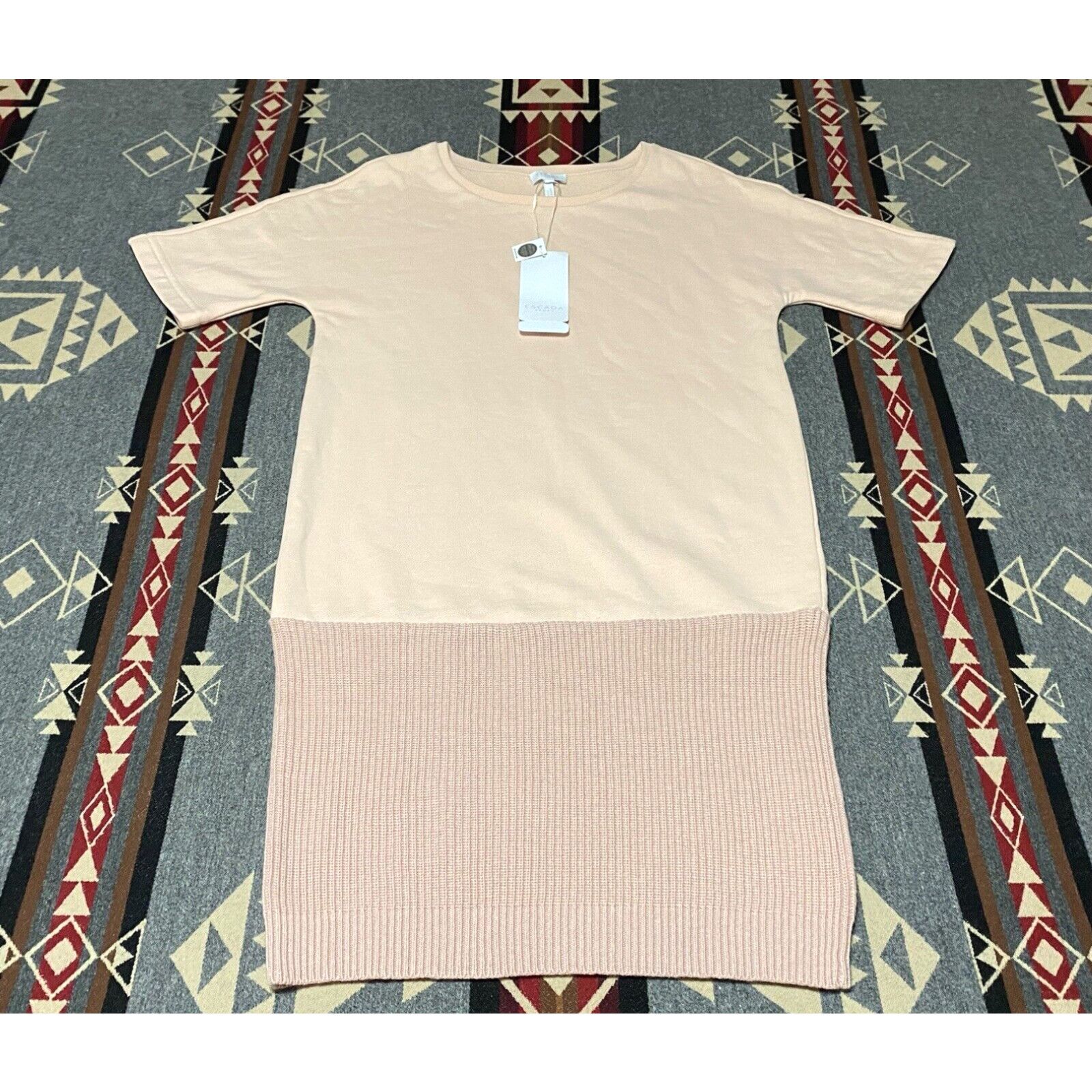 image of Escada Sport NWT 5025057 Swarovski Shirt Dress Knit Size 36 Rose Shadow T49 in White, Women's