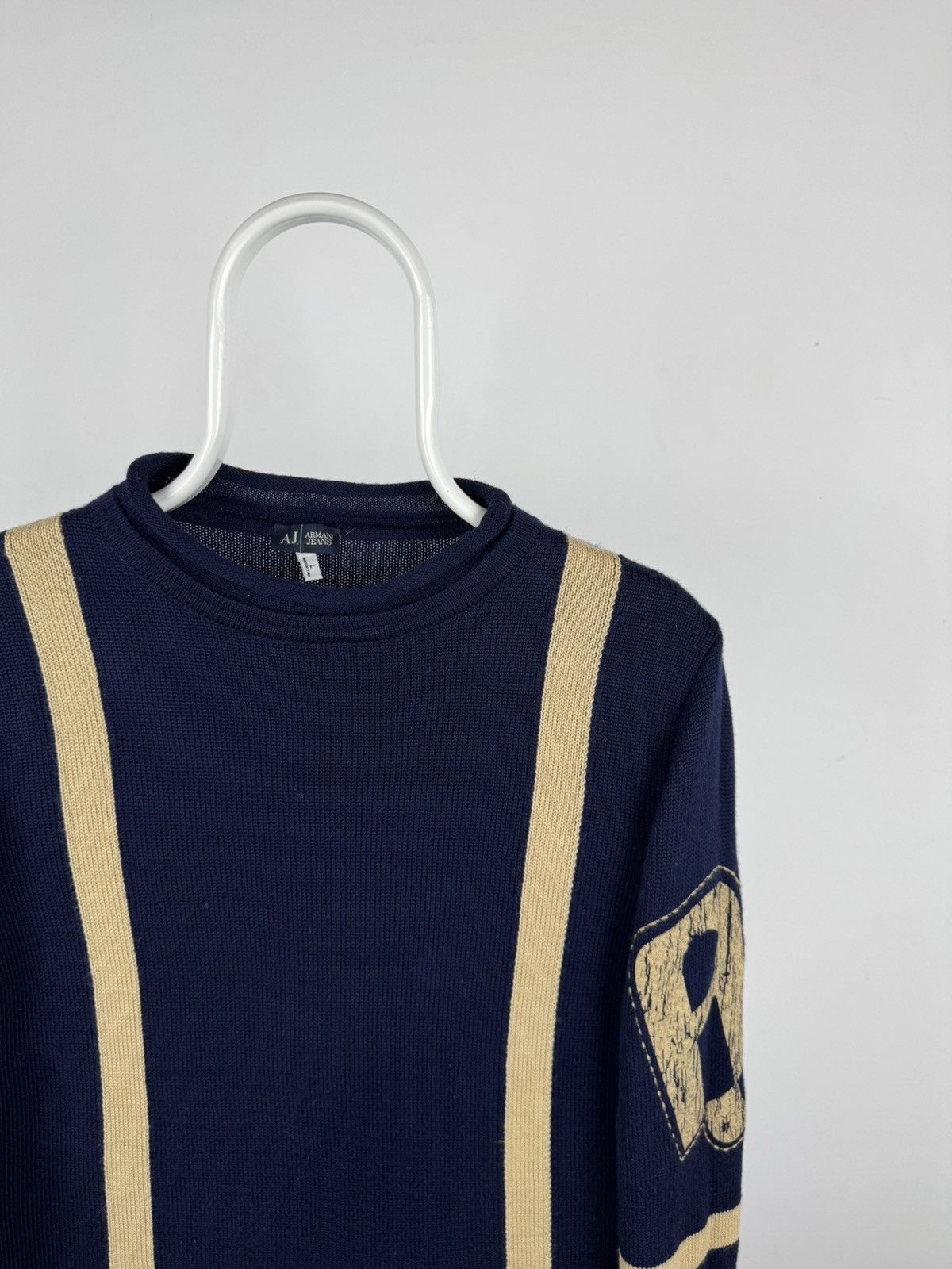 Armani Vintage Armani Jeans Striped Wool Sweater Size US L / EU 52-54 / 3 - 2 Thumbnail