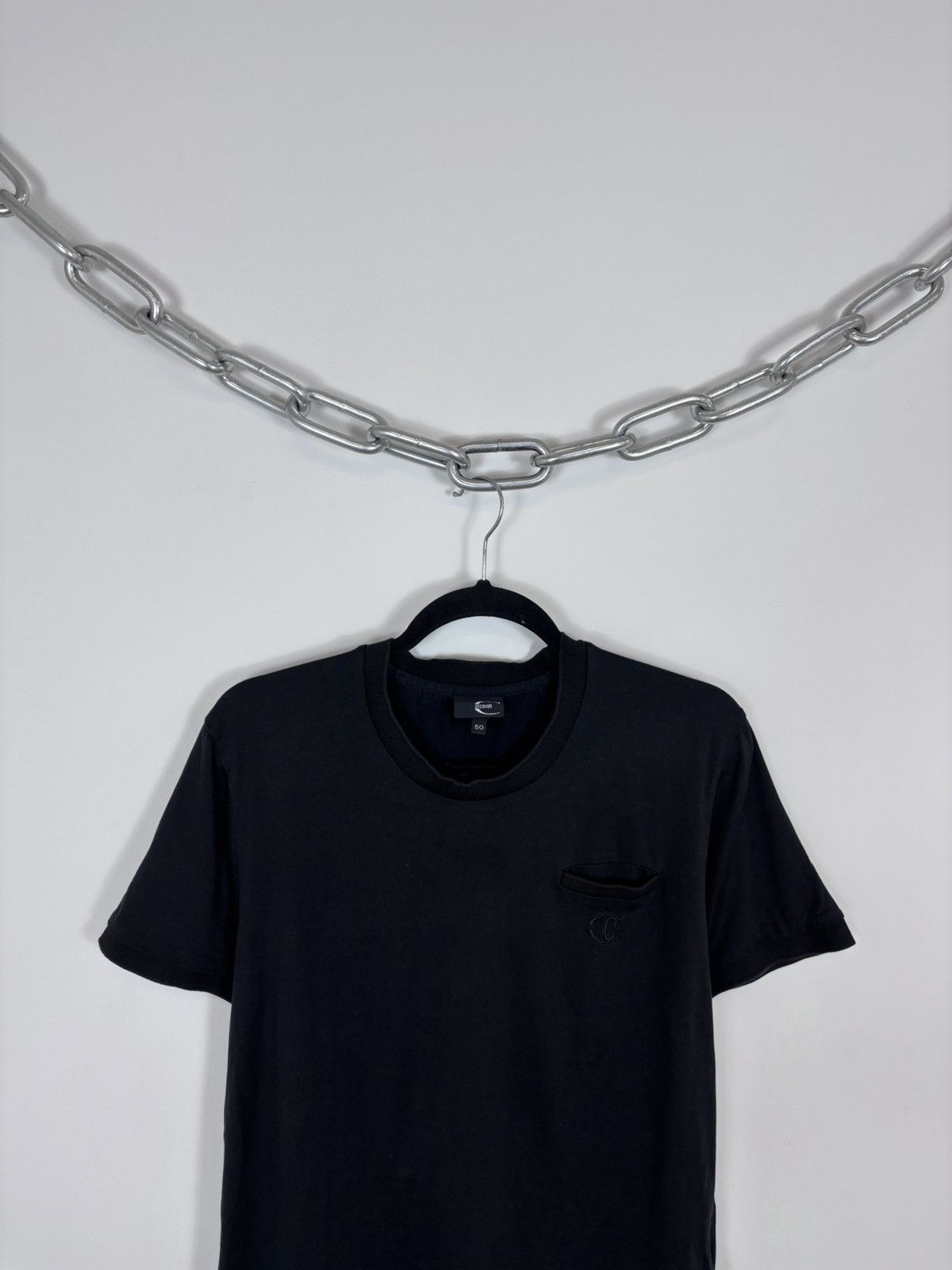Just Cavalli Just Cavalli Y2K Men’s Black Silk Cotton T-Shirt Tee Size US M / EU 48-50 / 2 - 2 Thumbnail