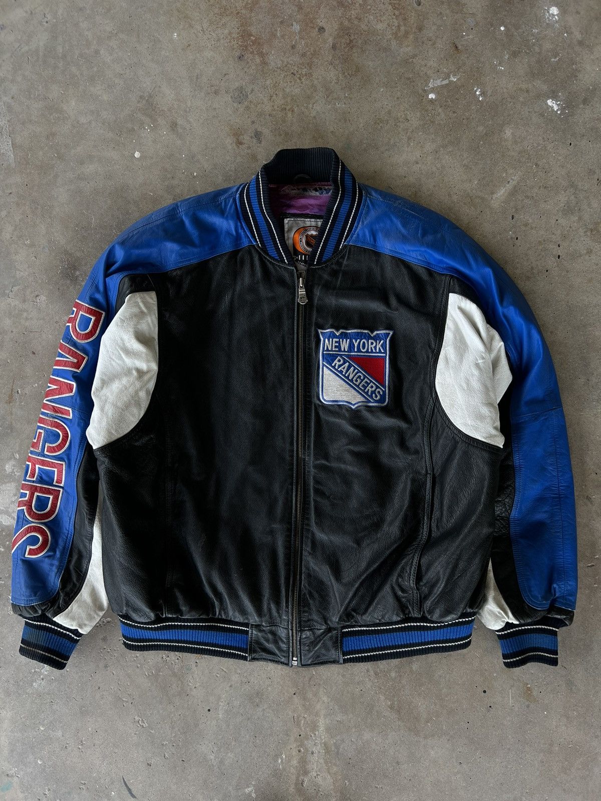 Salem Sportswear × Starter × Vintage Vintage 90’s NHL New York Rangers Leather Jacket Size US XL / EU 56 / 4 - 1 Thumbnail