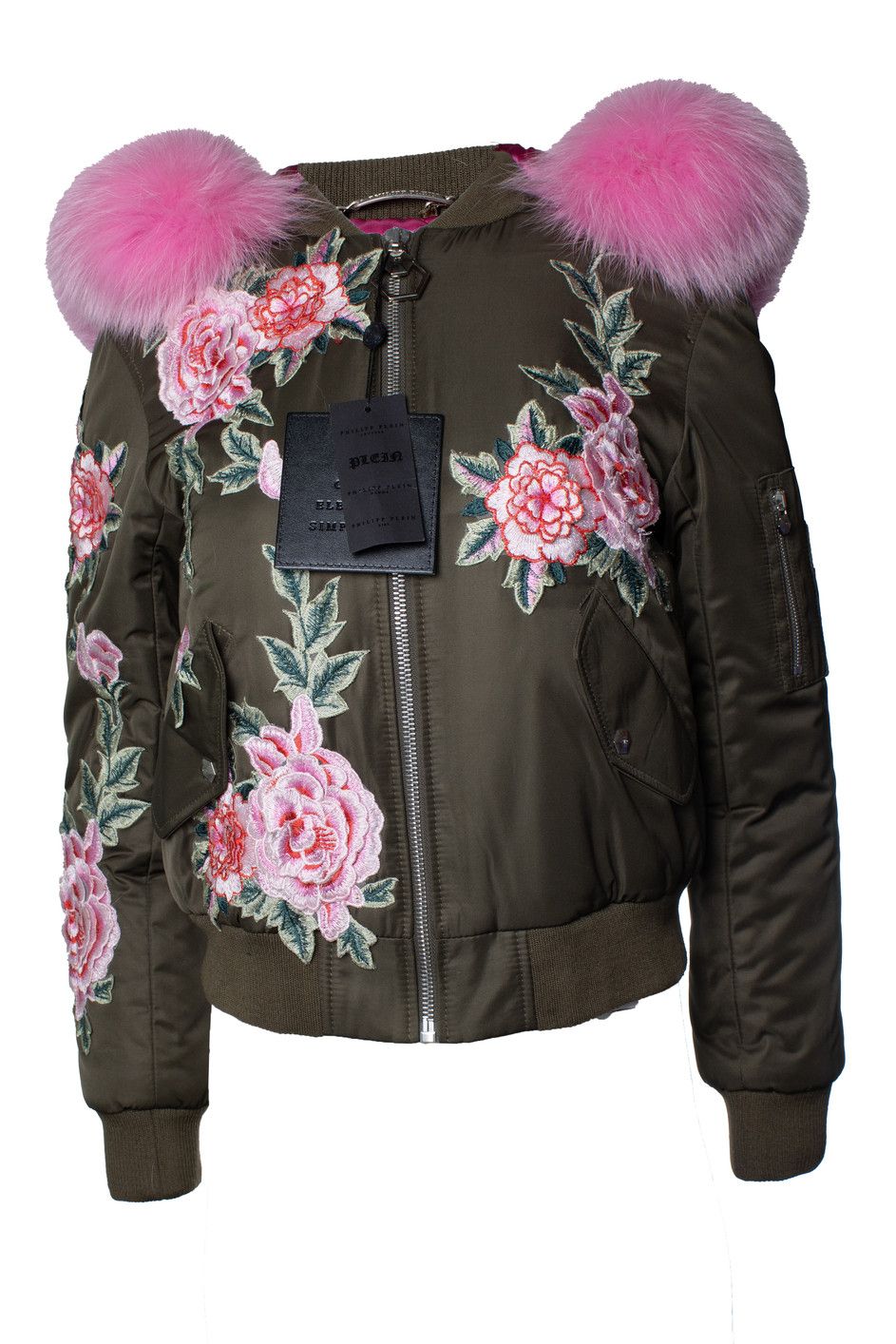 Philipp Plein Philipp Plein, hooded bomber with floral embroidery Size S / US 4 / IT 40 - 1 Thumbnail