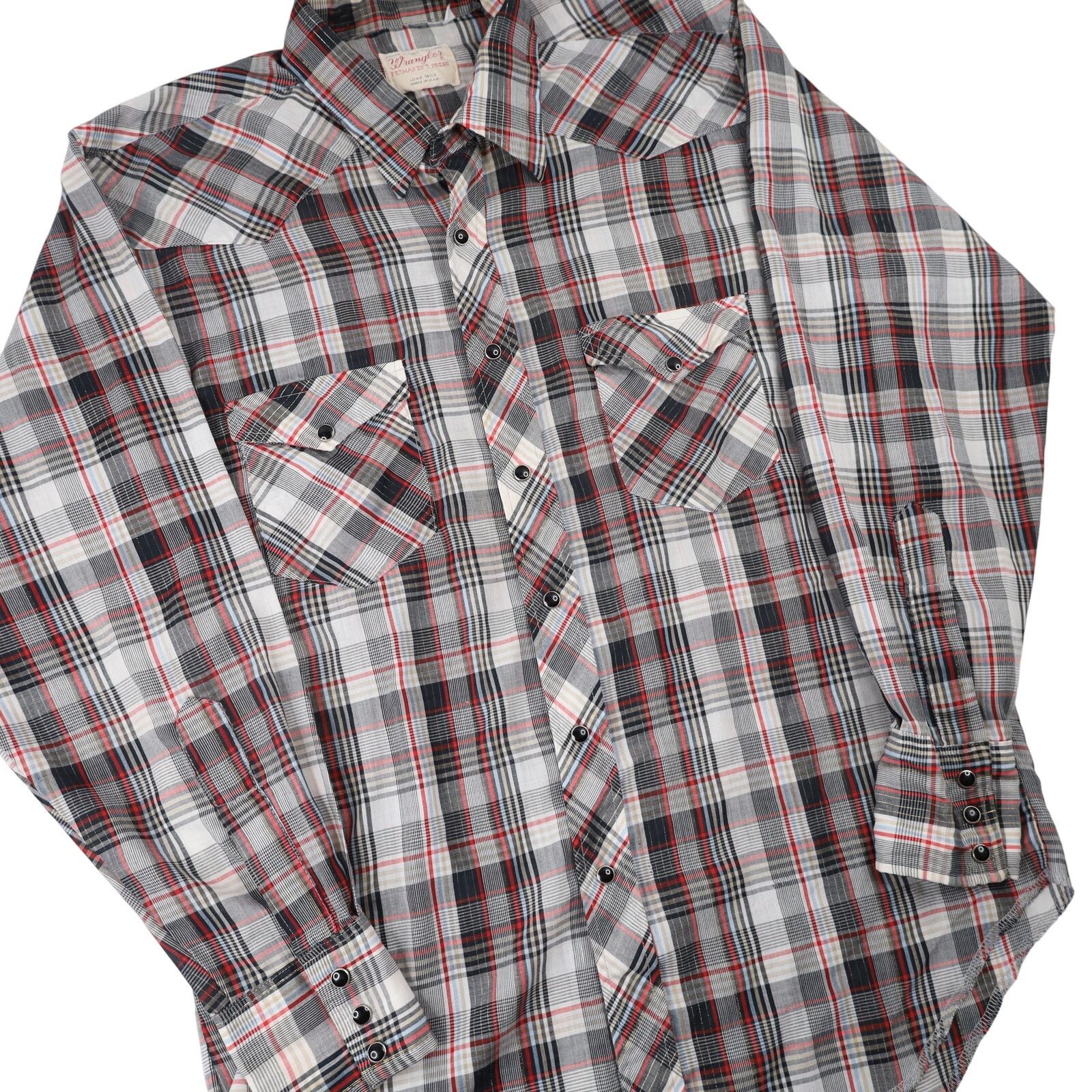 Vintage × Wrangler VTG 60s Wrangler Permanent Press Pearl Snap Western Shirt Size US L / EU 52-54 / 3 - 3 Thumbnail