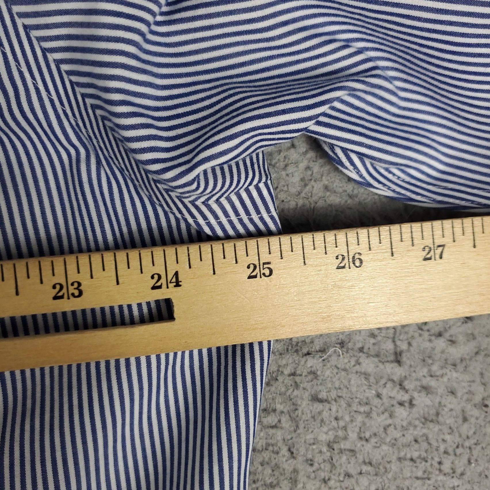 Brooks Brothers VINTAGE Brooks Brothers Dress Shirt Men 17 Blue Striped Button-Down Long Sleeve Business Formal Casual Wedding Size 46R - 7 Thumbnail