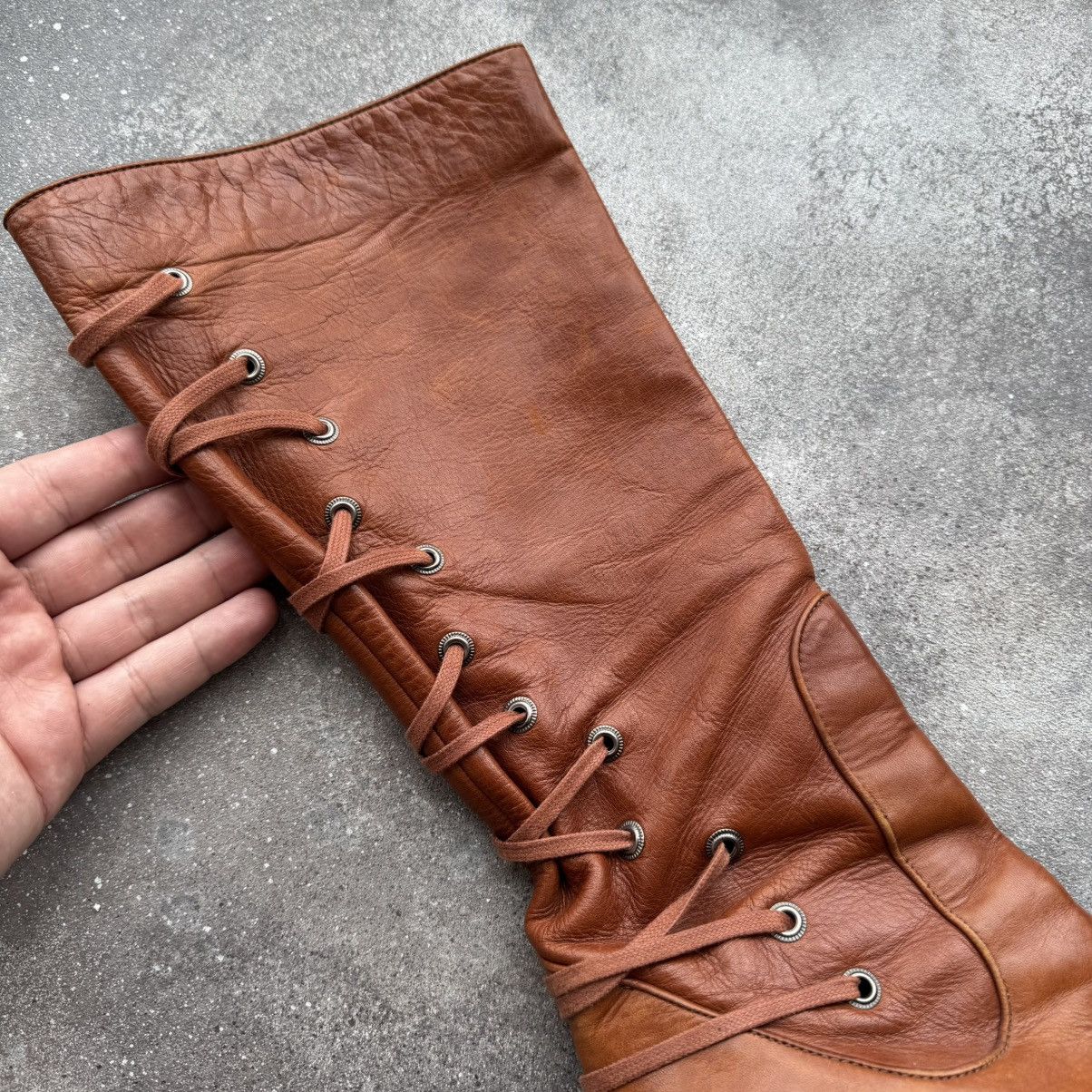 Dries Van Noten Dries Van Noten Vintage Lace Up Knee High Leather Boots Size US 7 / IT 37 - 9 Thumbnail