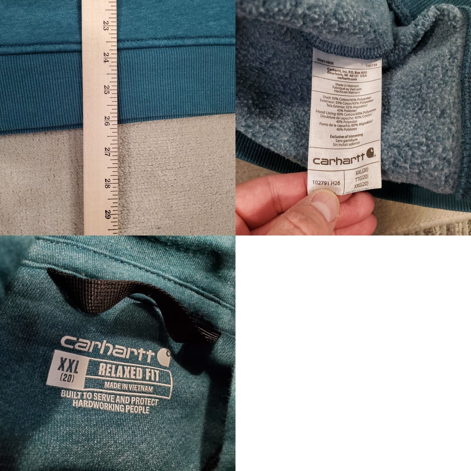 Carhartt Carhartt Hoodie Womens 2XL Blue Pullover Sweatshirt Relaxed Fit Logo H26 Size XXL / US 16-18 / IT 52-54 - 8 Thumbnail