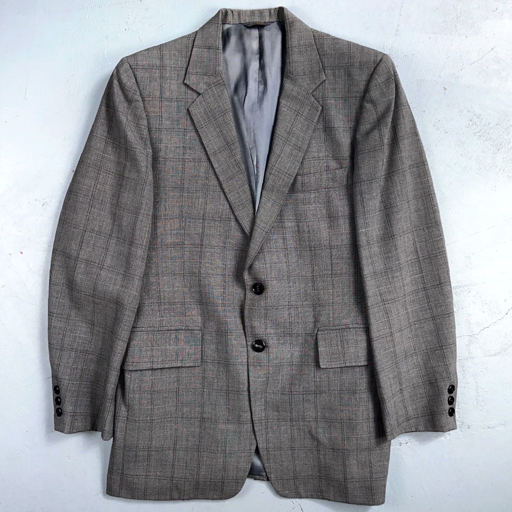 Vintage VTG Petrocelli Mens 2 PC Suit Jacket Coat Pants Gray 1960s Rockabilly 38 Mens Size 38R - 2 Thumbnail