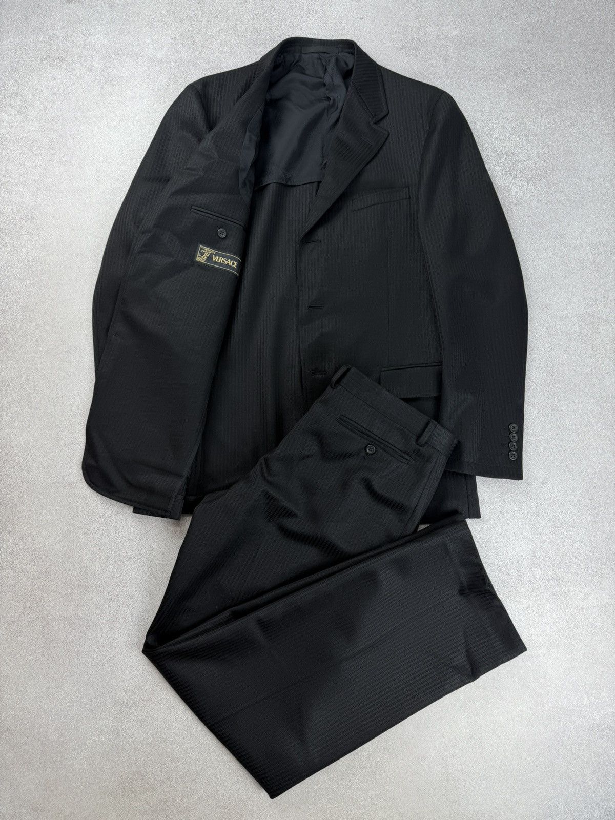 Versace Versace Vintage Men’s Suit Wool Black Size 52R Size 42R - 1 Thumbnail