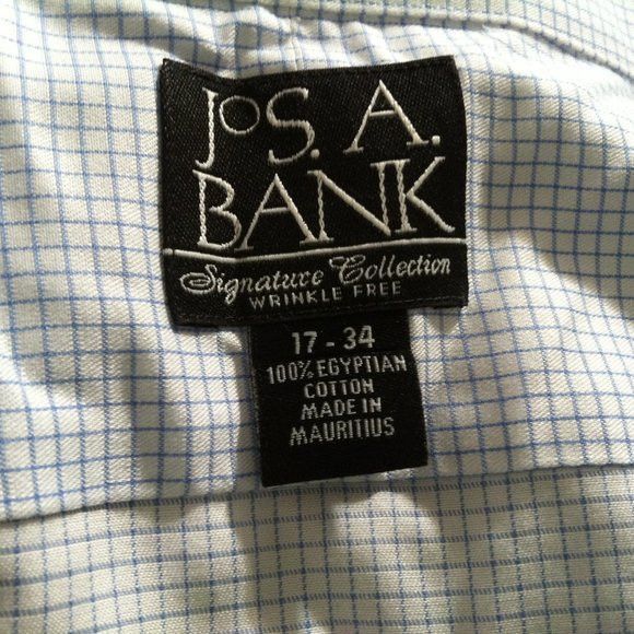 Jos. A. Bank JOS.A.BANK MENS 100% EGYPTIAN COTTON DRESS SHIRT SIZE:17-34 Size US XL / EU 56 / 4 - 5 Thumbnail