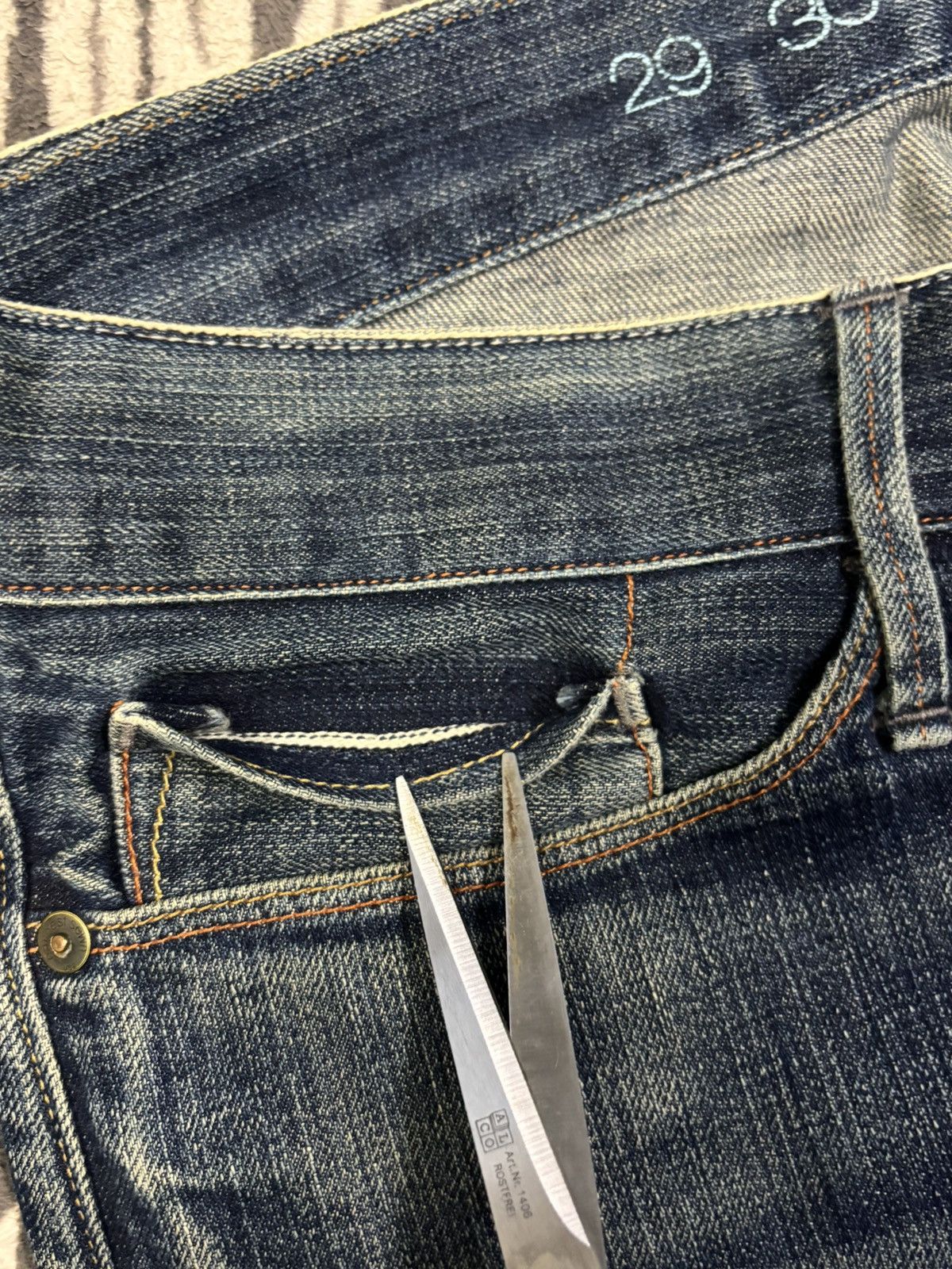 Earnest Sewn Vintage 2000s Earnest Sewn Half Selvedge Distressed Jeans Size US 35 - 6 Thumbnail