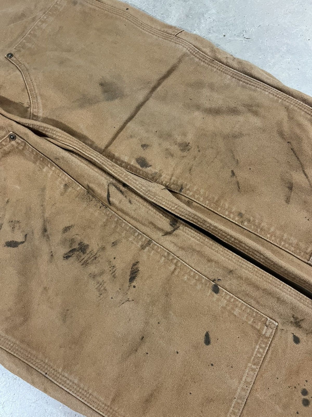 Carhartt Carhartt B136 BRN Double Knee Work Pants Faded Brown 31x32 Size US 31 - 4 Thumbnail