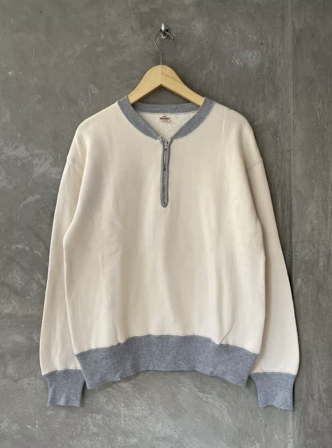 Japanese Brand × The Flat Head The Flat Head Heavy Sweatshirt Sportswear Half Zip Two Tone Size US L / EU 52-54 / 3 - 1 Thumbnail