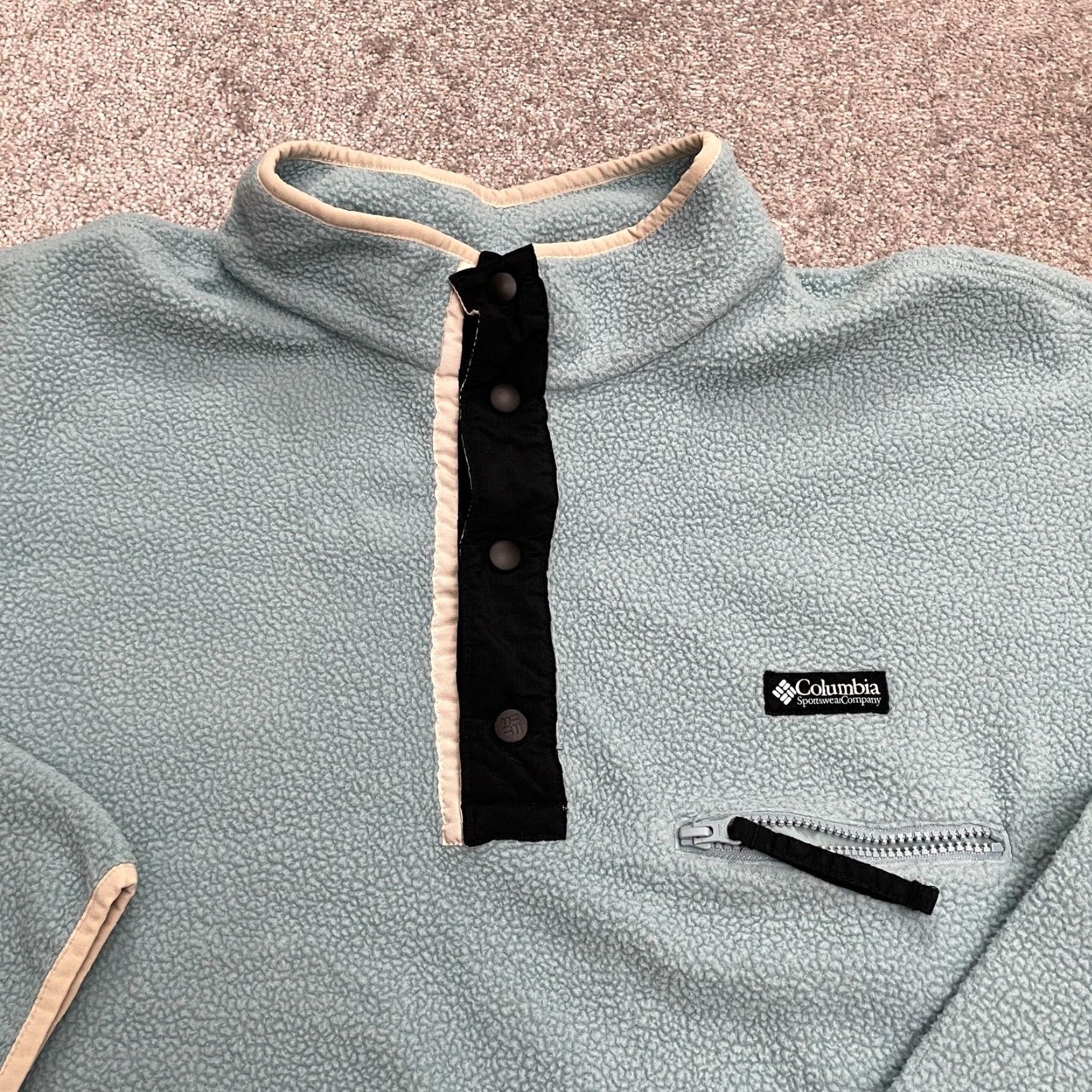 Vintage Columbia Helveria Jacket Mens 2XL Blue Outdoor Hiking Snap Up Fleece Coat Regular Fit Size US XXL / EU 58 / 5 - 3 Thumbnail