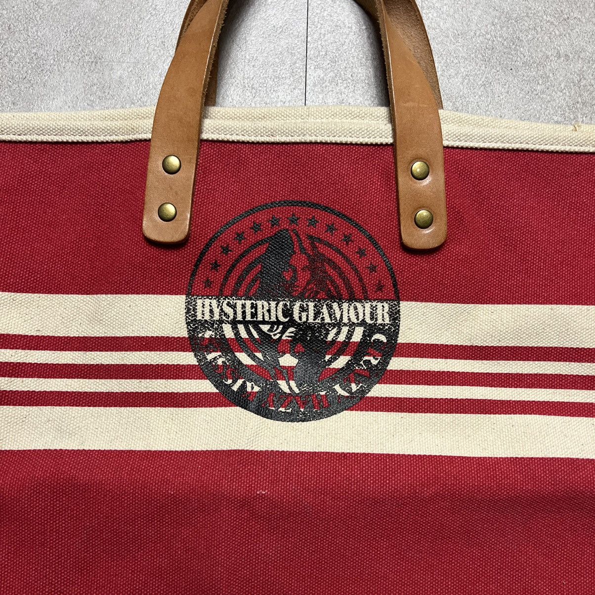 Hysteric Glamour Hysteric Glamour Canvas Stripe Leather Hand Bag Size ONE SIZE - 3 Thumbnail