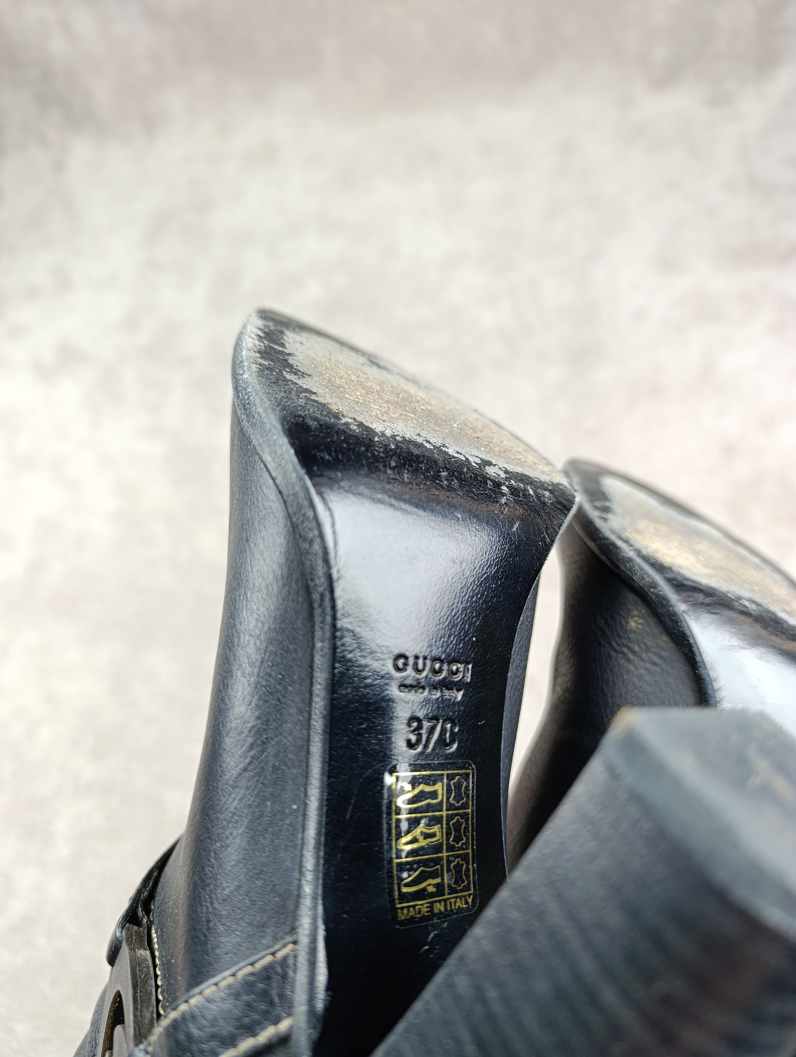 Gucci GUCCI BLACK GG INTERLOCK LOGO LEATHER BOOTS Size US 7 / IT 37 - 13 Thumbnail