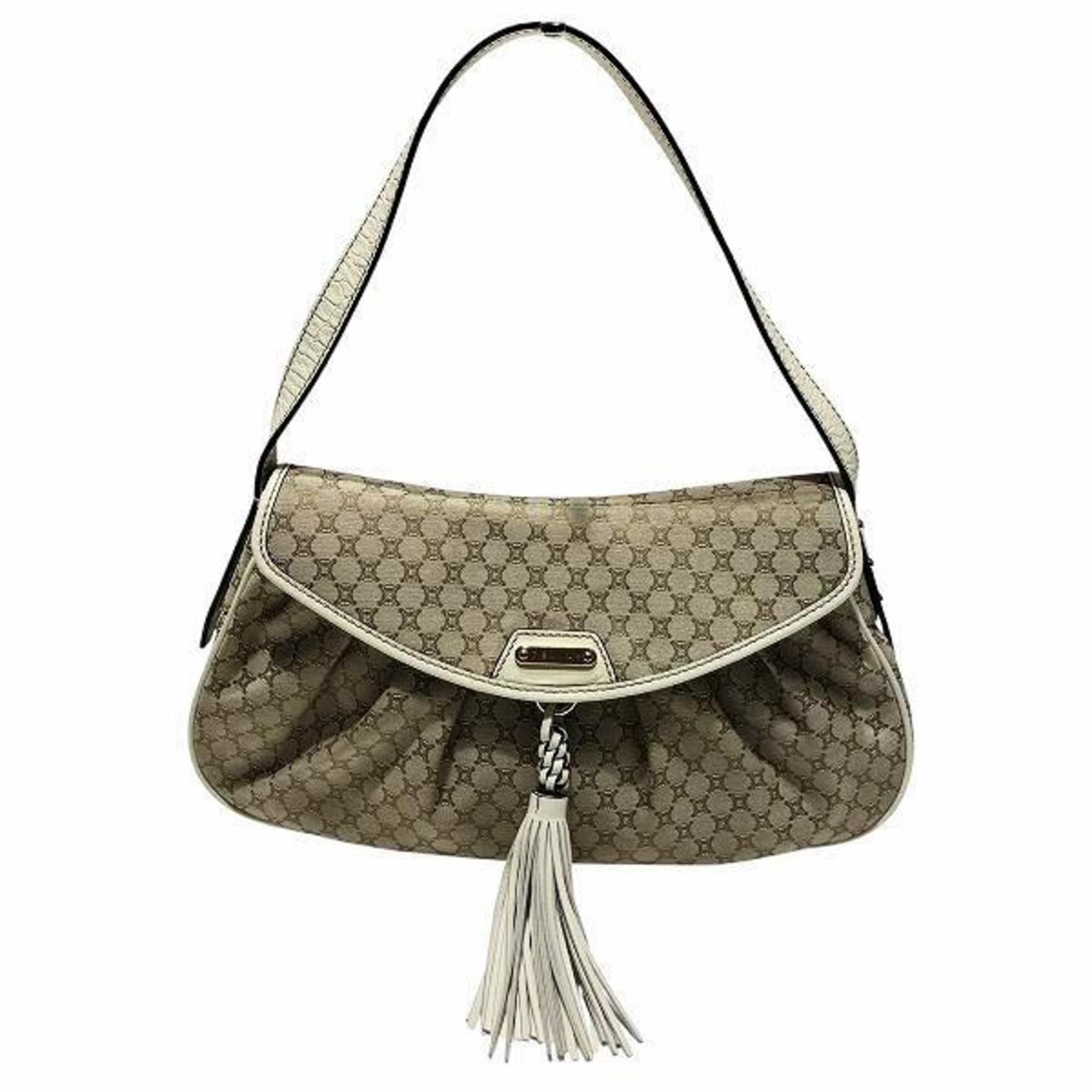 Celine Macadam Bag Shoulder Women's in Beige