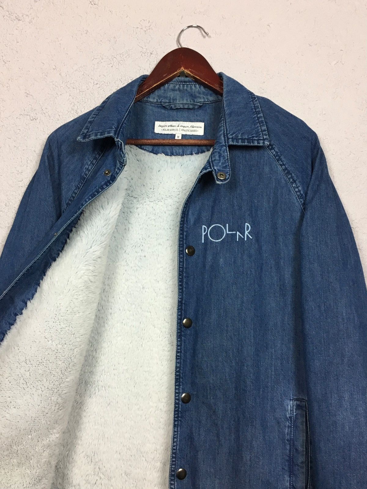 Polar Skate Co. × Vintage vintage jacket POLAR SKATE CO Stroke Logo Denim Coach Jacket Size US M / EU 48-50 / 2 - 2 Thumbnail