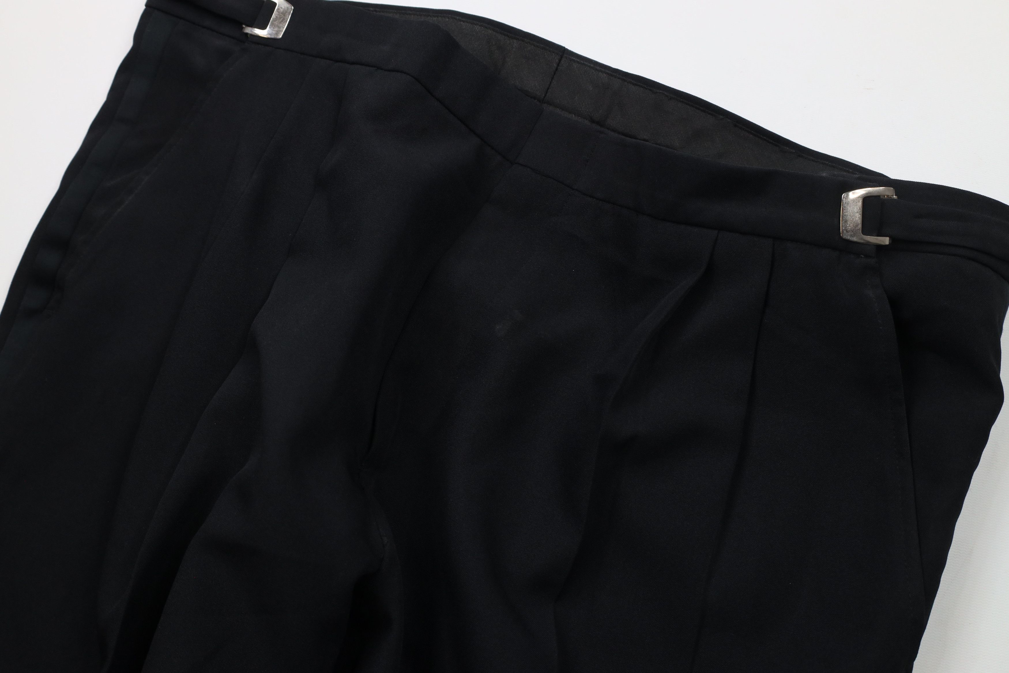 Vintage Vintage 90s Satin Striped Buckle Waist Tuxedo Pants Black Size US 44 / EU 60 - 5 Thumbnail