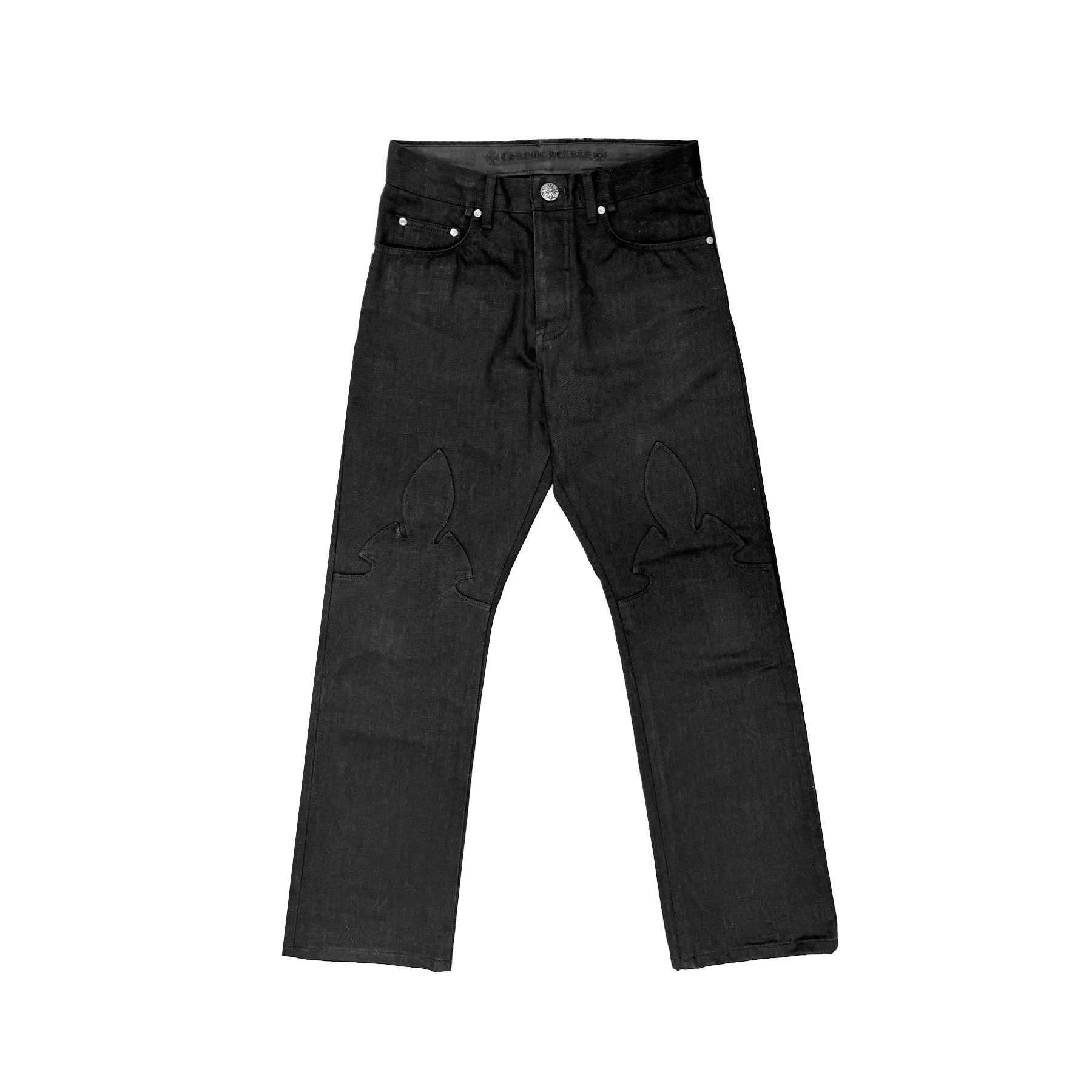 Chrome Hearts Chrome Hearts Black Flame Knee Jeans Size 31" - 1 Thumbnail