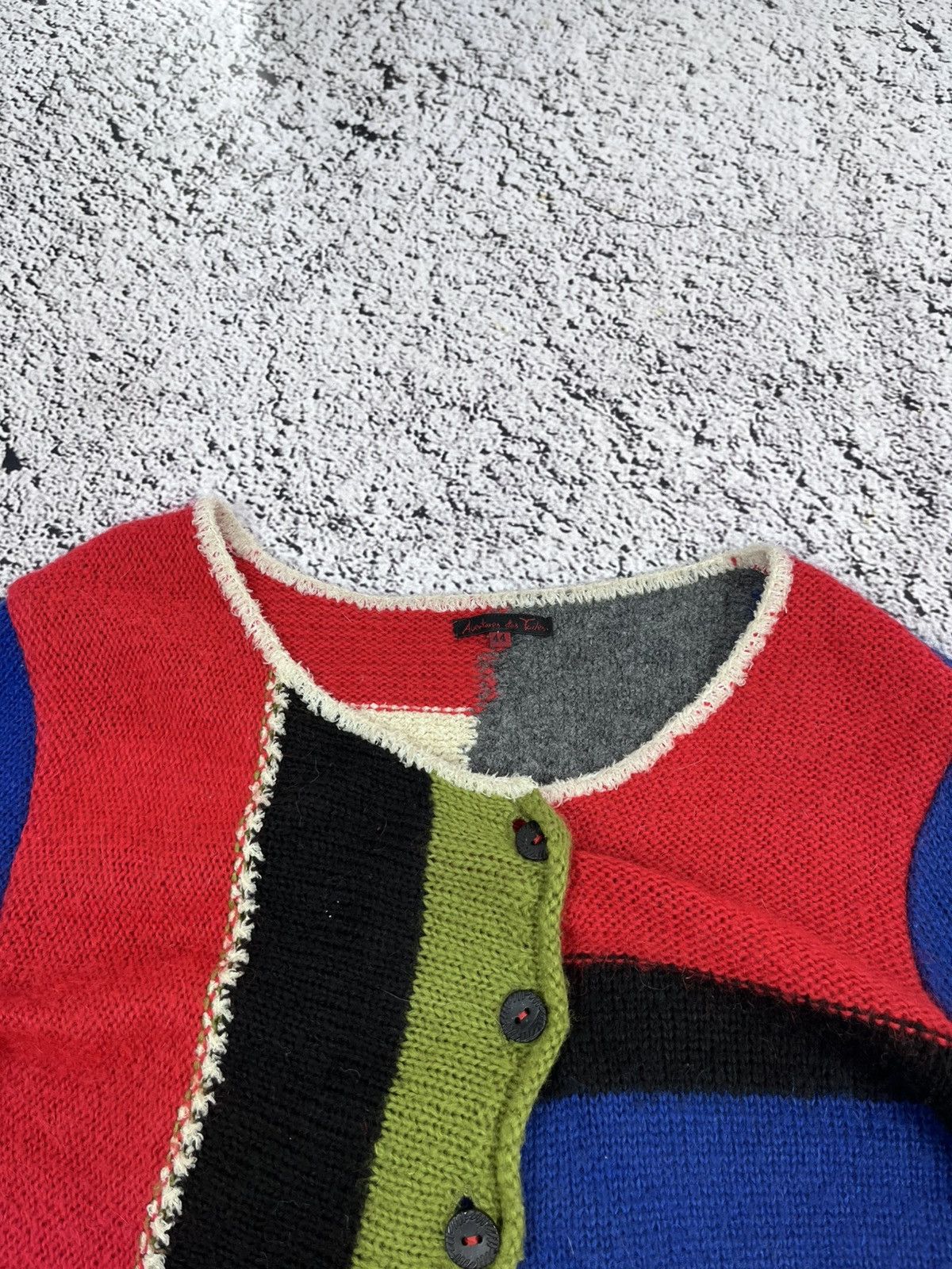 Japanese Brand Vintage Aventures Des Toiles Wool Patchwork Cardigan Size M / US 6-8 / IT 42-44 - 4 Thumbnail