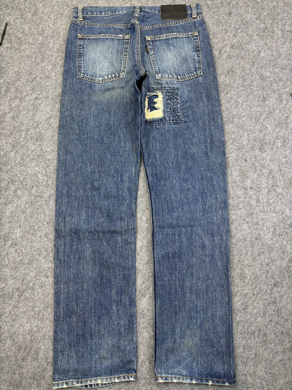 Beams Plus 💥Denim Art💥BEAMS Japan Patchwork Distressed Denim F872 Size US 31 - 9 Thumbnail
