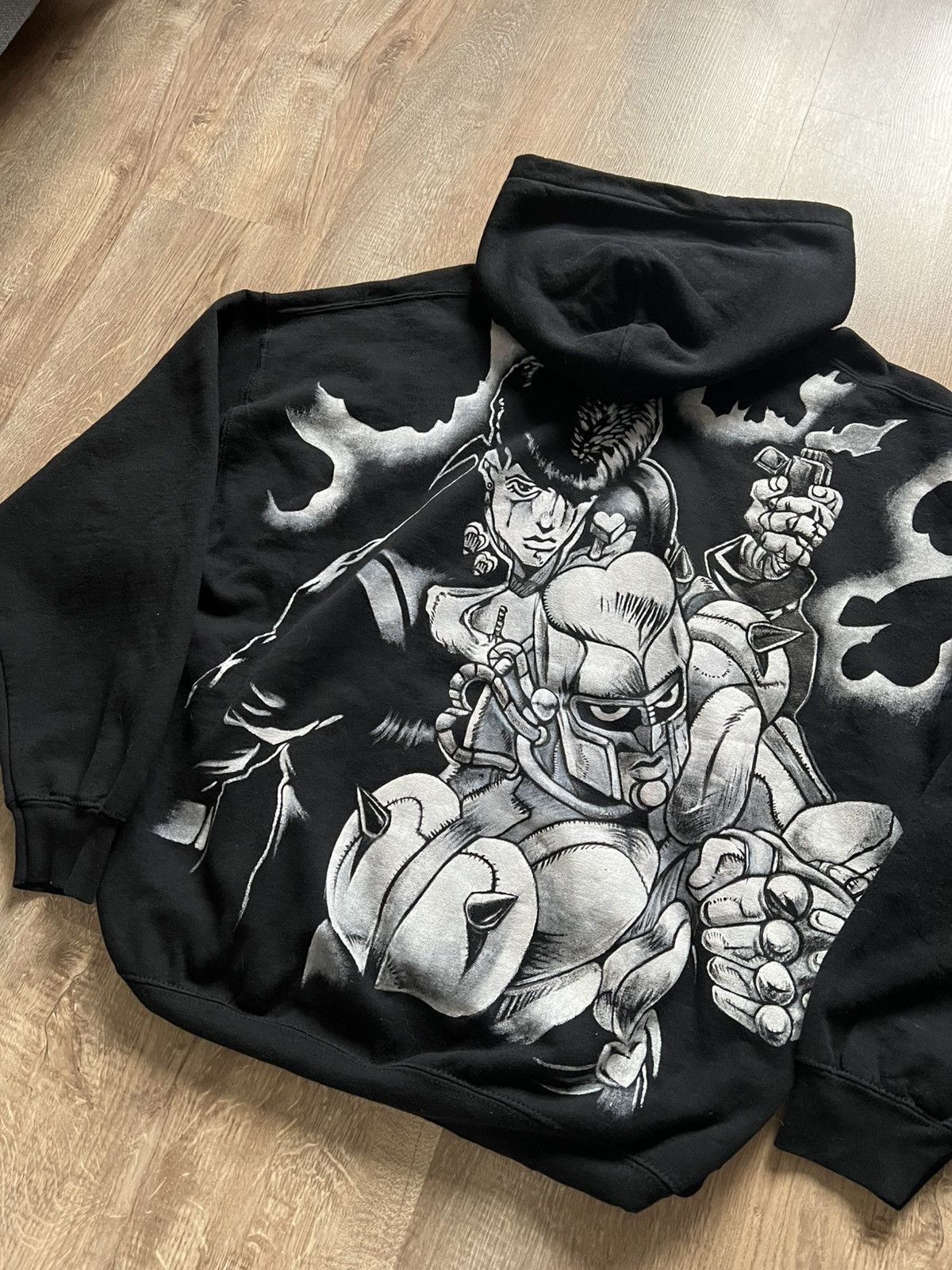Gildan JJBA Josuke anime handpainted baggy hoodie Size US XXL / EU 58 / 5 - 11 Thumbnail