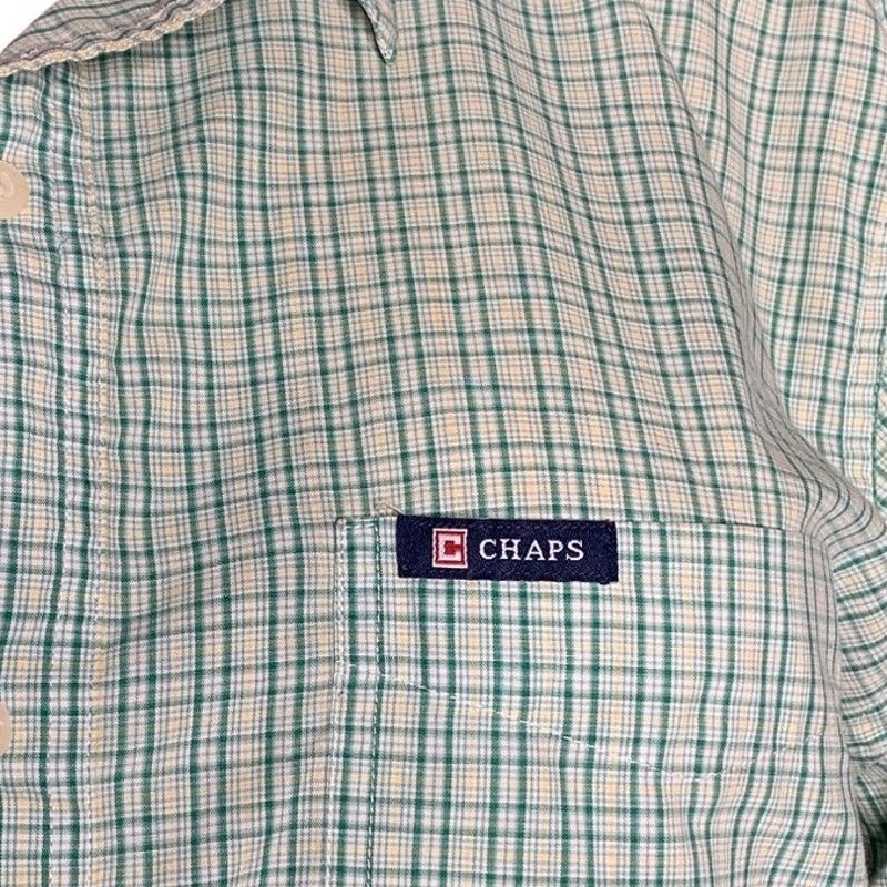Chaps CHAPS Easy Care Men's Large Casual Shirt Green Plaid Button Size US L / EU 52-54 / 3 - 2 Thumbnail