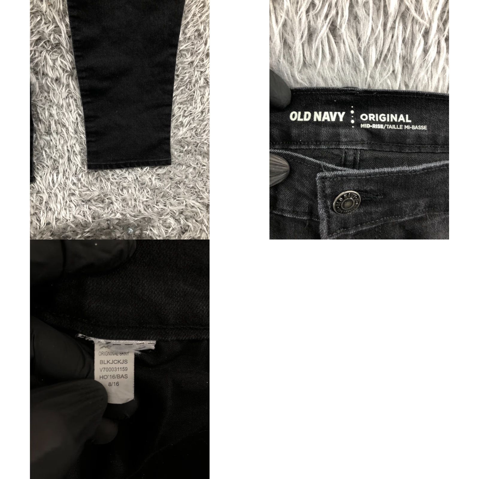 Old Navy Old Navy Original Skinny Jeans Womens Dark Wash Black Size 18 Denim 5-Pocket Regular Rise Slim Fit Jeans Womens Black 18 Size 40" / US 18 - 8 Thumbnail