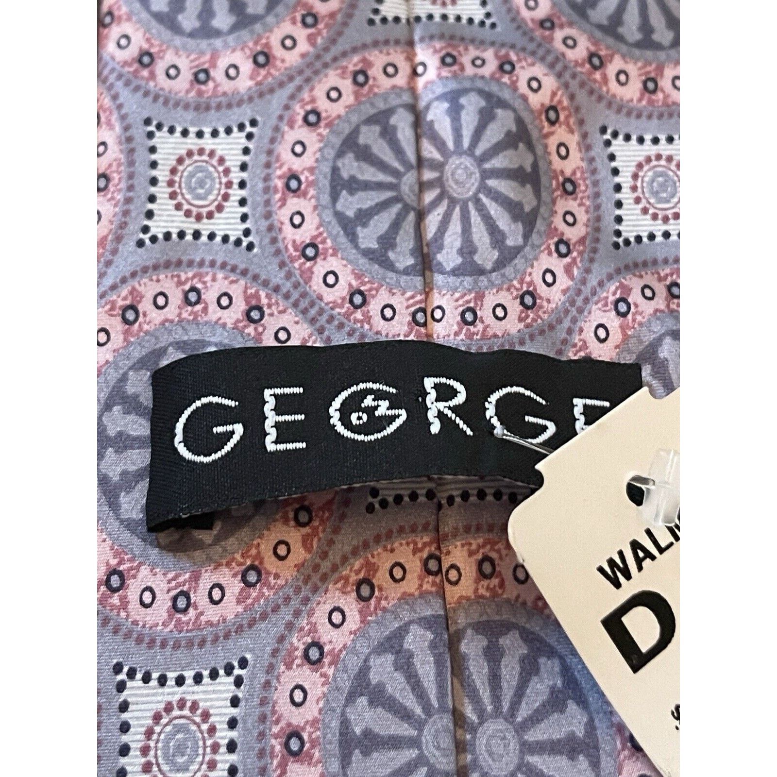George George Pink Gray Hand Made 100% Silk Made In China Size ONE SIZE - 8 Thumbnail