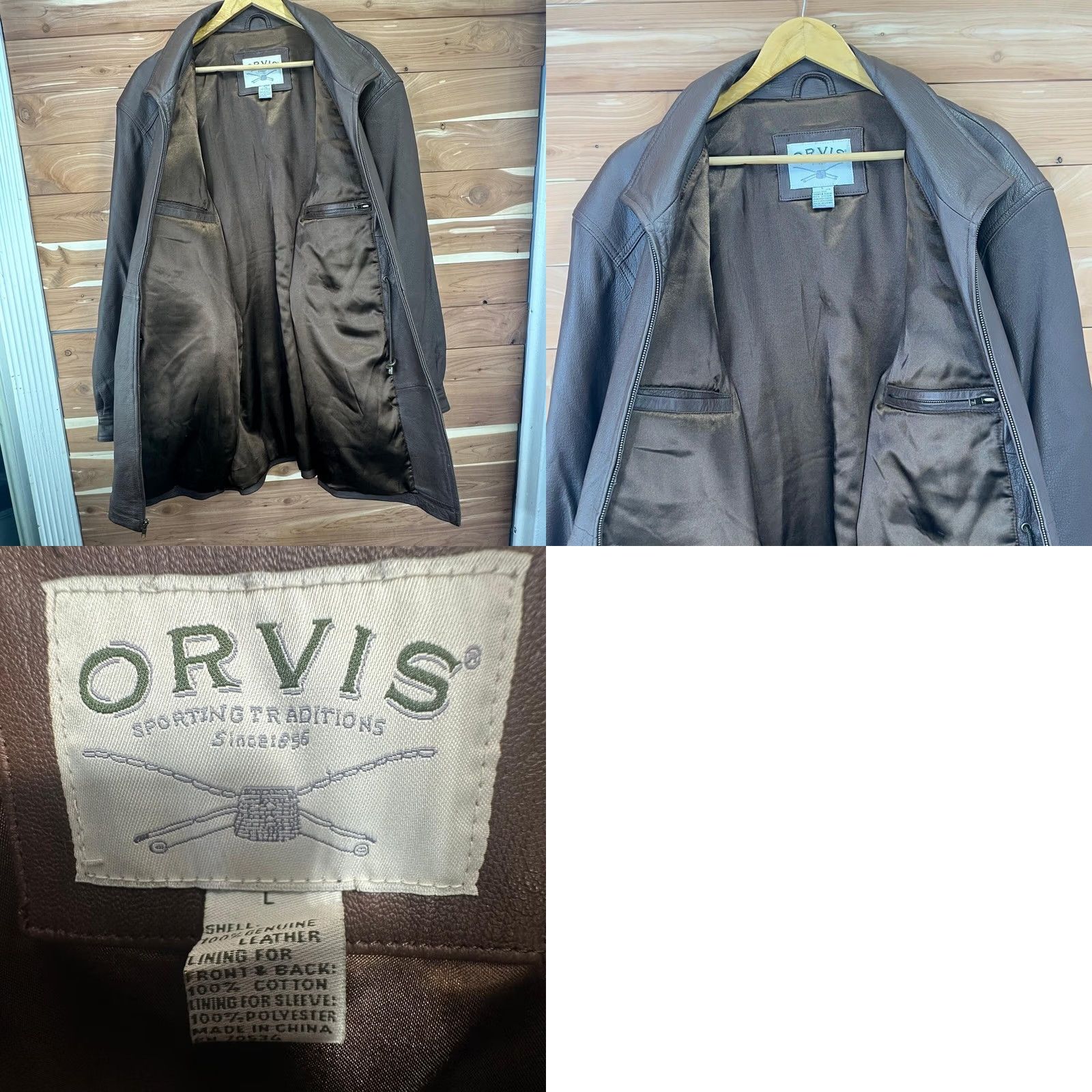 Orvis Orvis Leather Jacket Long Trench Coat Hooded Parka Adjustable Waist Men's L Brown Zip Size US L / EU 52-54 / 3 - 8 Thumbnail