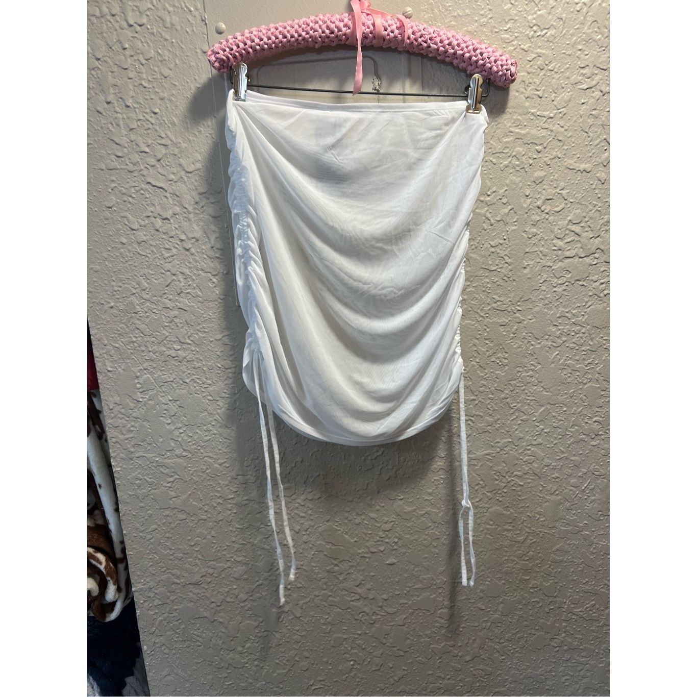 Other Wild Fable White Mesh Drawstring Cover Up Skirt Woman’s XL N Size 34" / US 12 / IT 48 - 6 Thumbnail