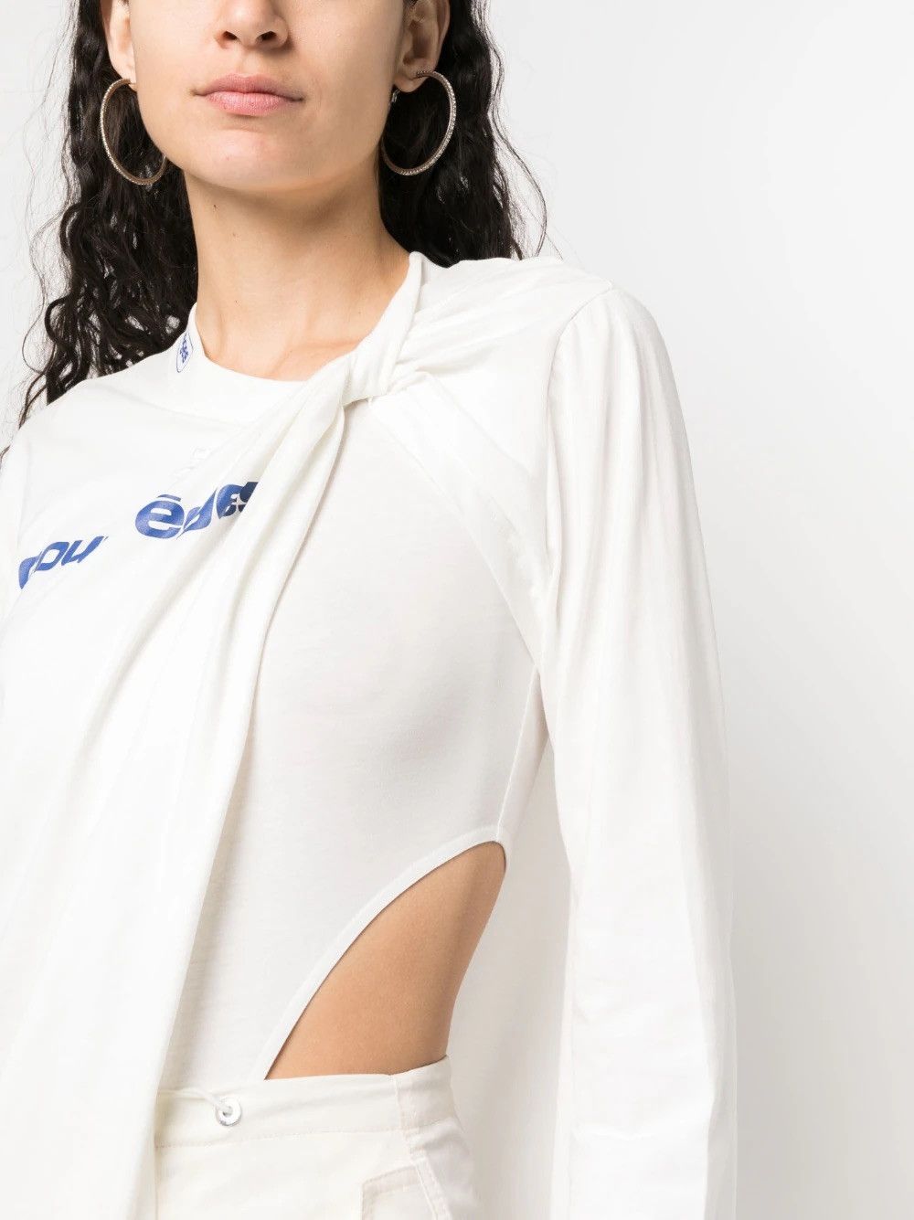 Courreges o1mle1224 Long Sleeve T-Shirts in White Size L / US 10 / IT 46 - 3 Thumbnail