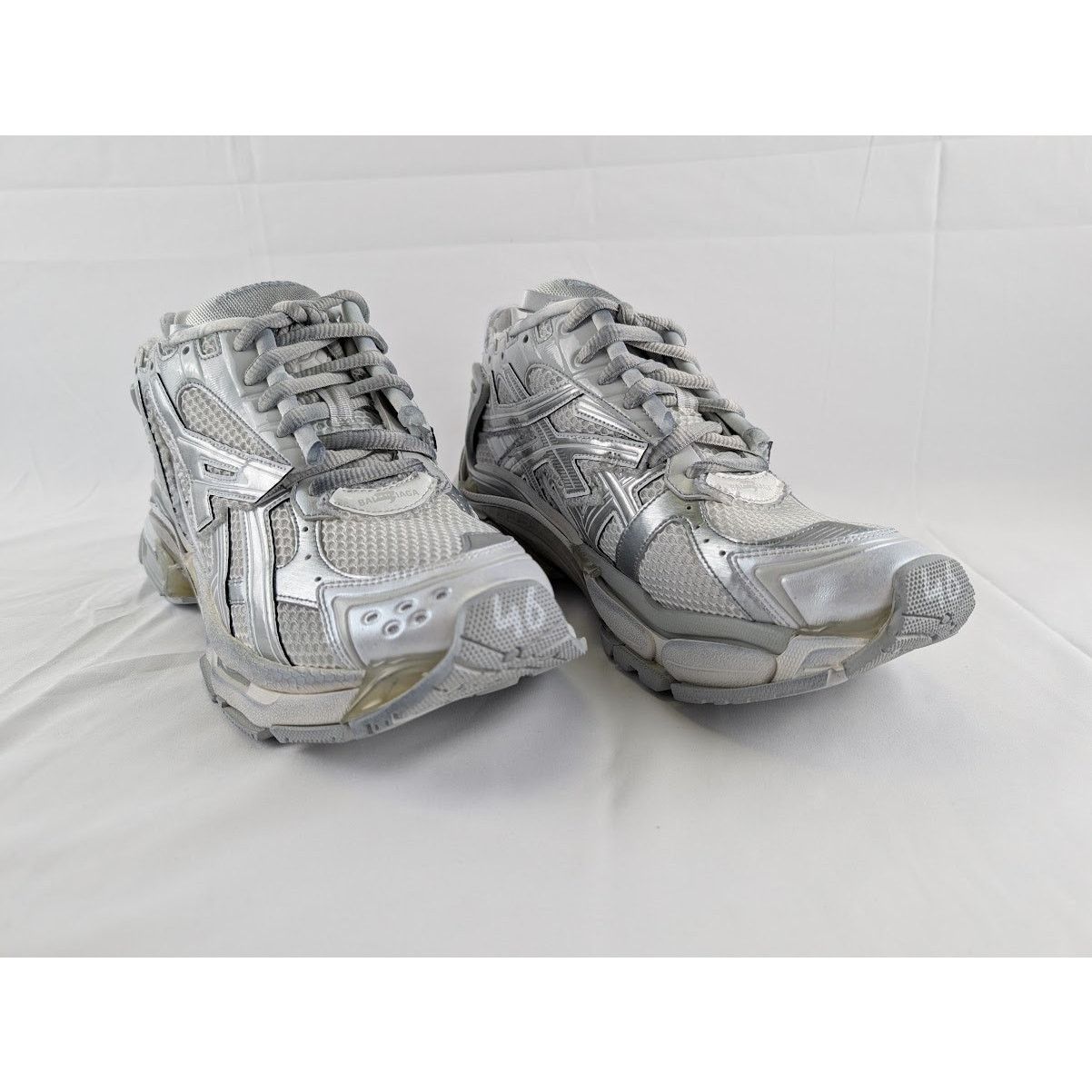 Balenciaga o1rshd1 Upper Mesh Rubber Metallic Runner in Silver/Grey Size US 13 / EU 46 - 11 Thumbnail