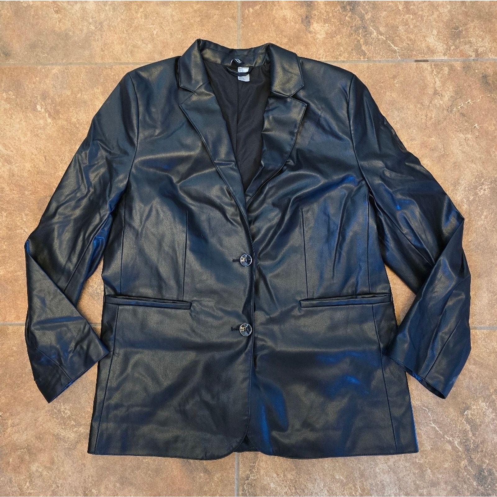 Divided Black Faux Leather | DIVIDED | Longline Jacket Size M / US 6-8 / IT 42-44 - 1 Thumbnail