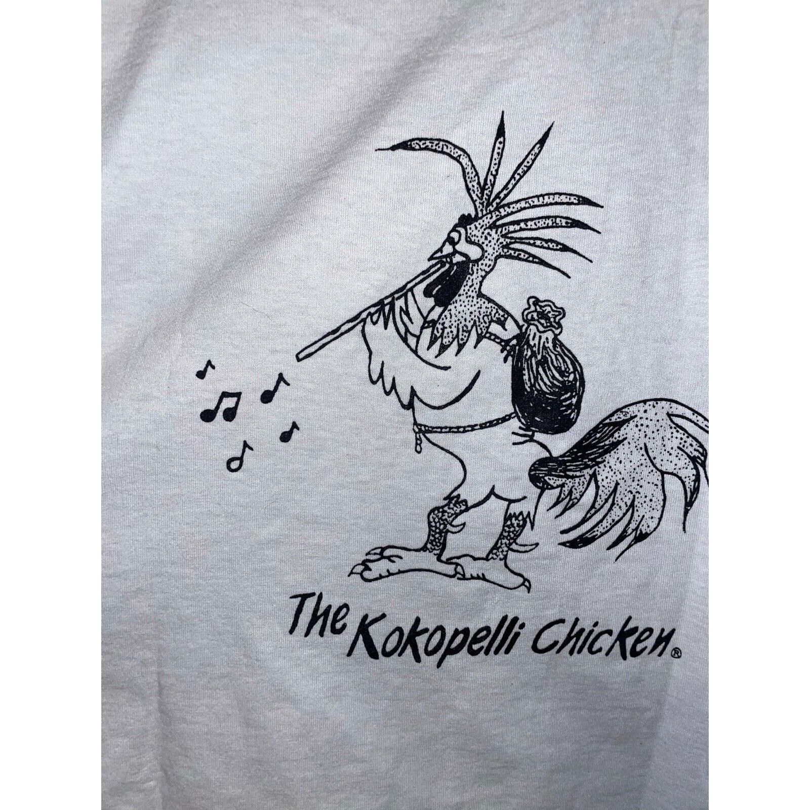Hanes Vintage The Kokopelli Chicken Shirt White Moab Diner Large Size L / US 10 / IT 46 - 8 Thumbnail