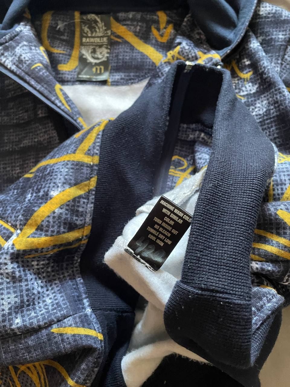 Rap Tees Crazy y2k Raw Blue Vintage Rap Full Zip Over Print Hoodie Size US M / EU 48-50 / 2 - 8 Thumbnail